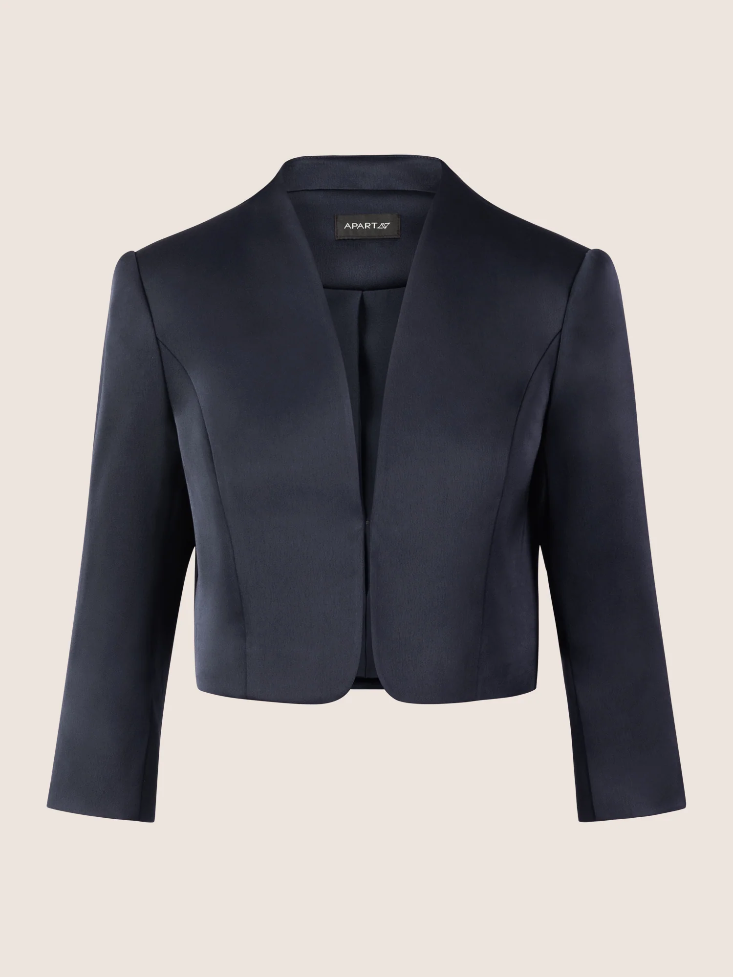 APART Satinbolero mit offener Front | nachtblau - Image 4