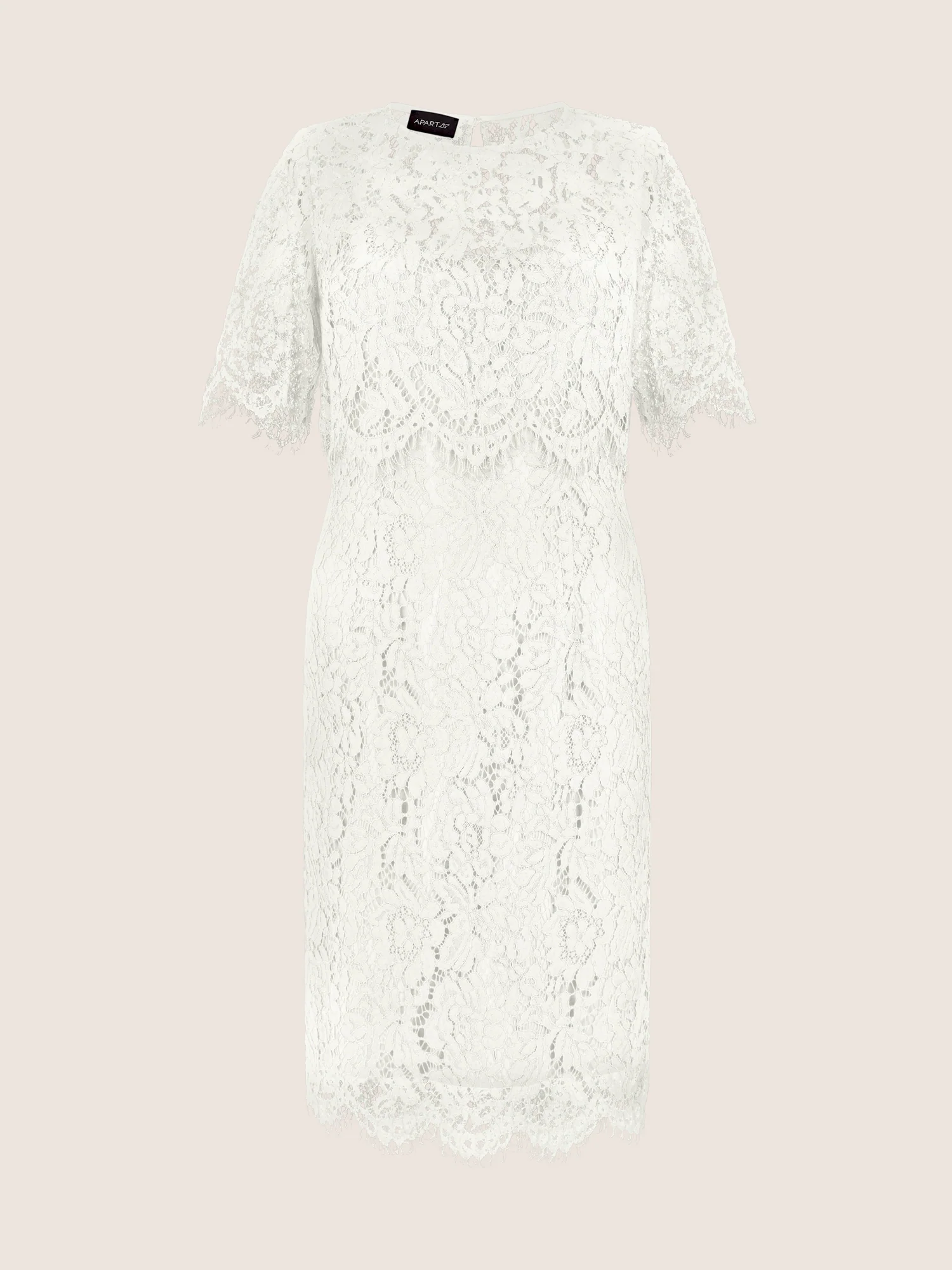 APART Schmal geschnittenes Kleid mit Taillennaht | creme - Image 3