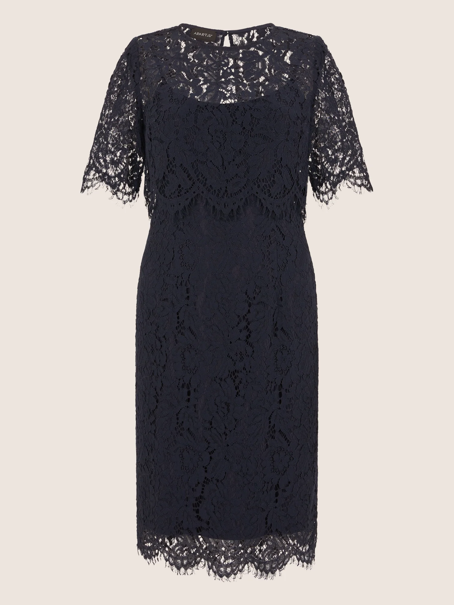 APART Schmal geschnittenes Kleid mit Taillennaht | nachtblau - Image 3
