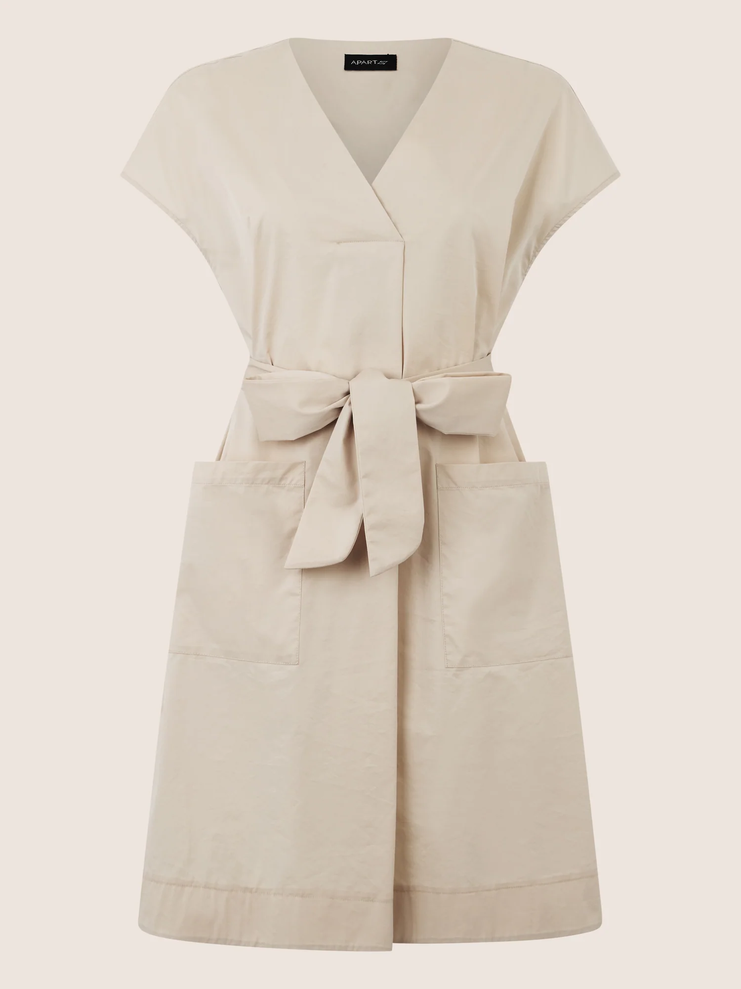 APART Sommerliches Hemdblusenkleid mit Bindegürtel | beige - Image 3