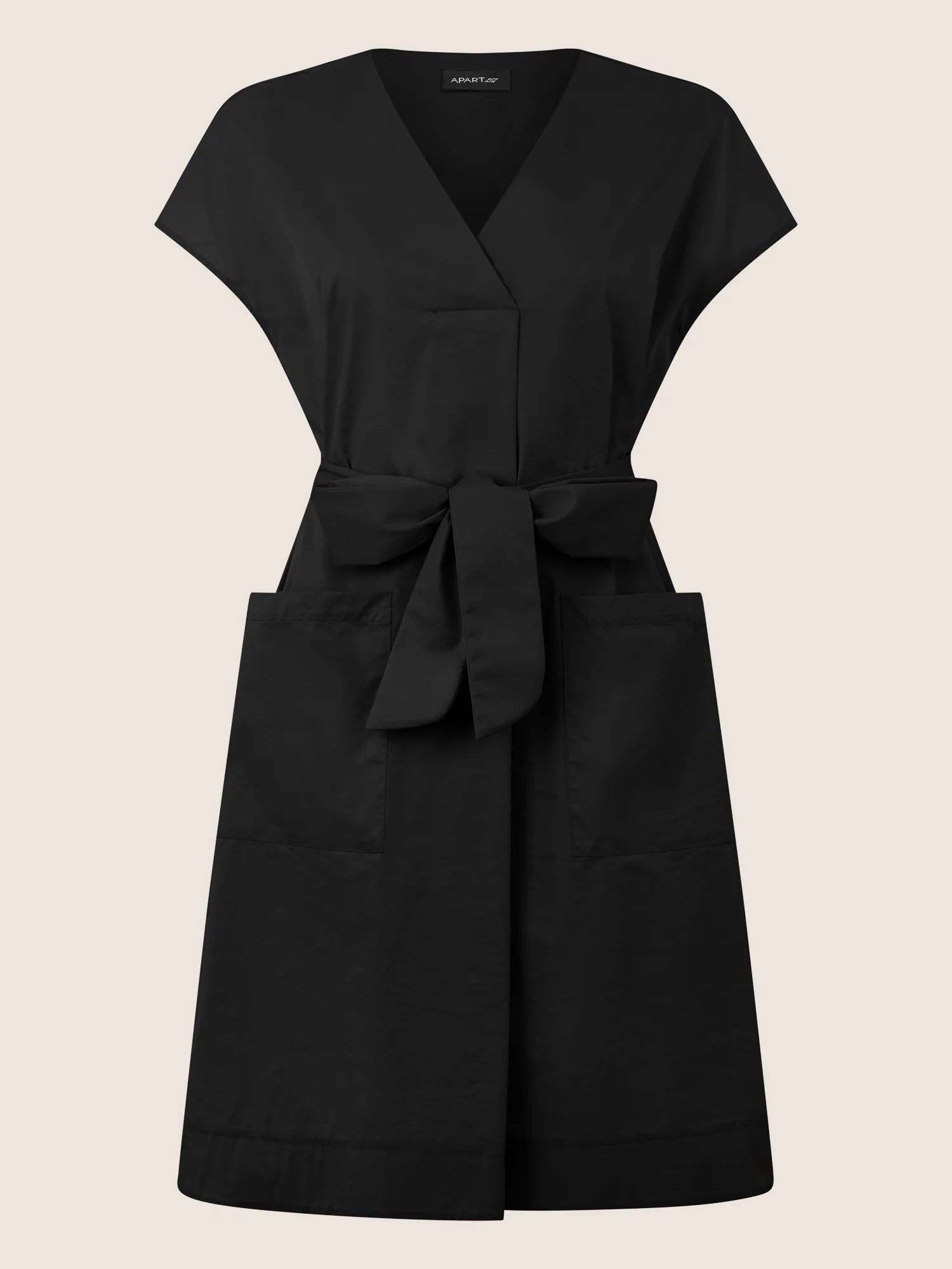 APART Sommerliches Hemdblusenkleid mit Bindegürtel | schwarz - Image 3