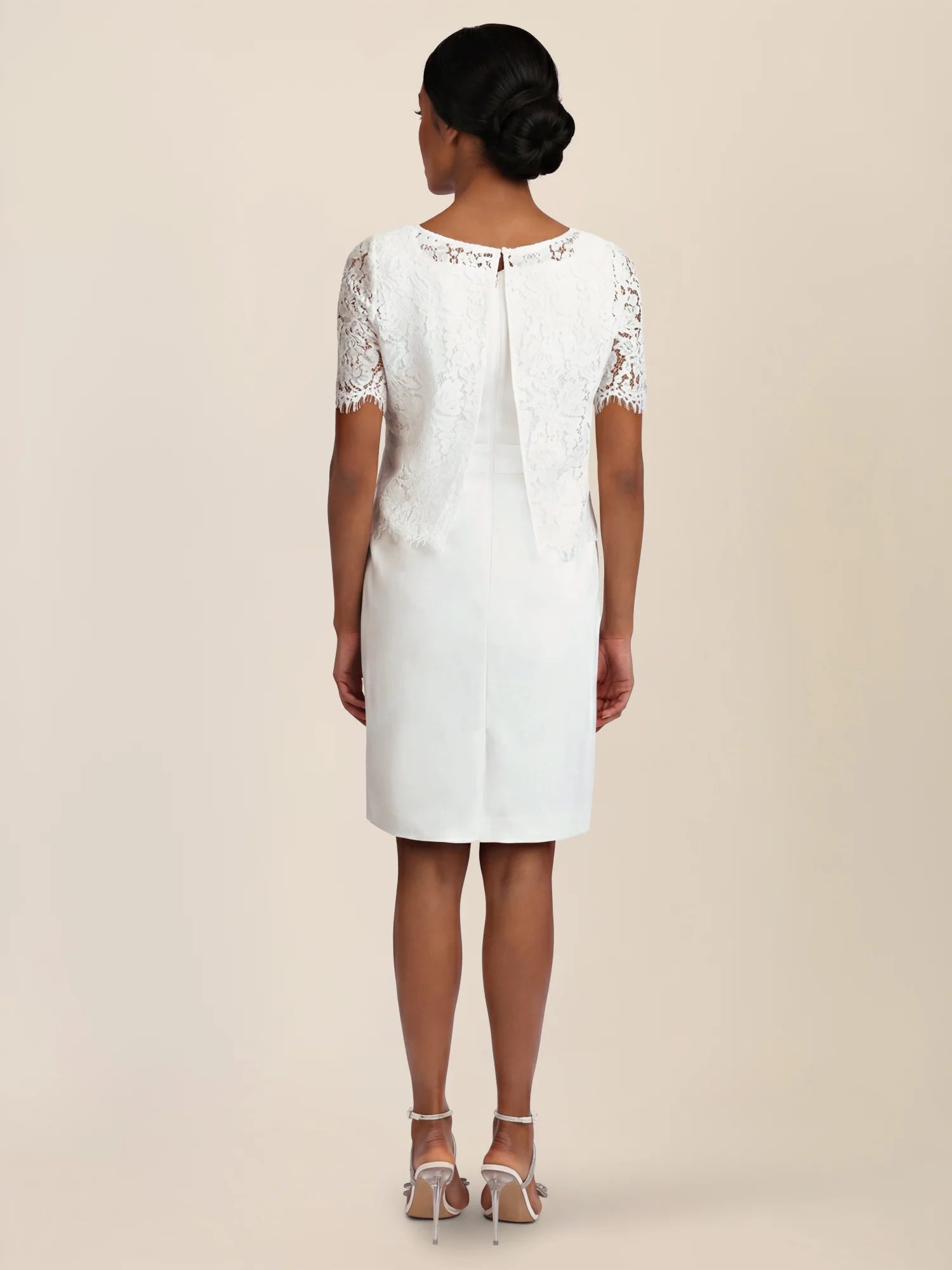 APART Spitzenkleid mit eleganter Doppellage | cream - Image 2