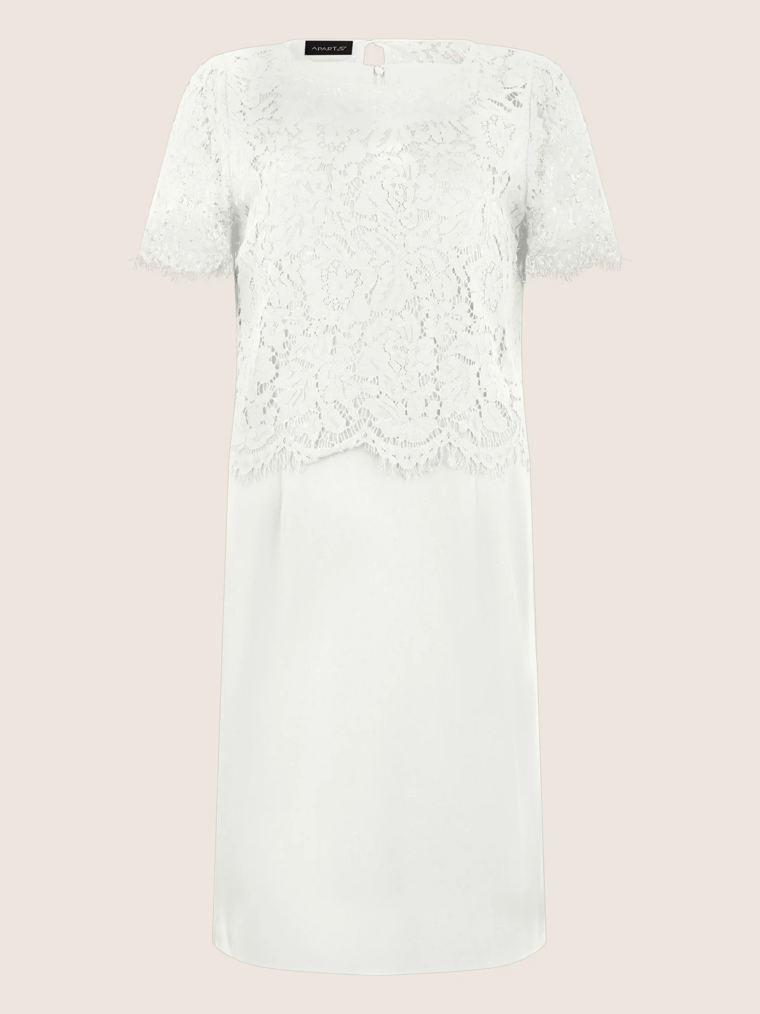APART Spitzenkleid mit eleganter Doppellage | cream - Image 3