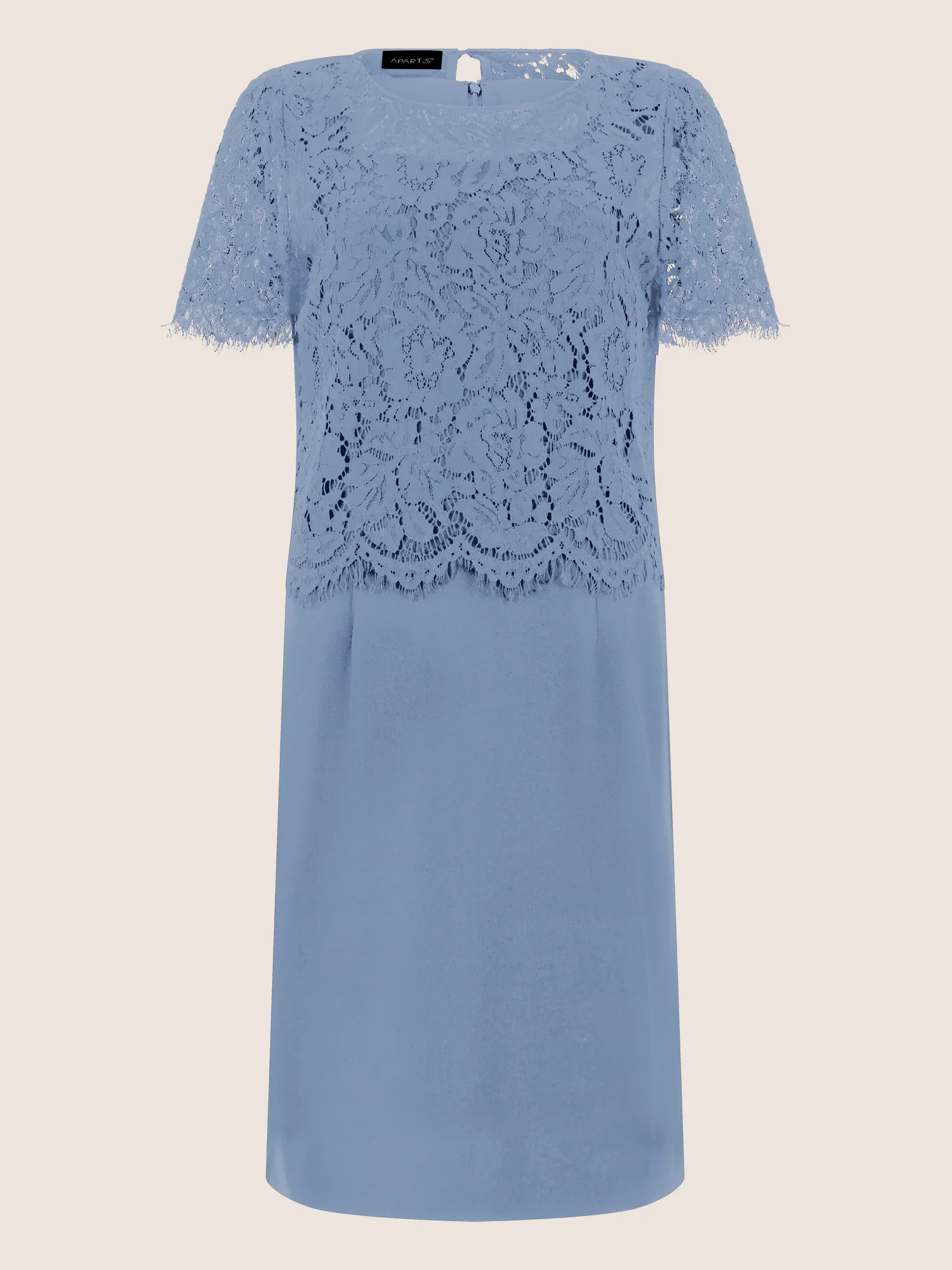 APART Spitzenkleid mit eleganter Doppellage | rauchblau - Image 3
