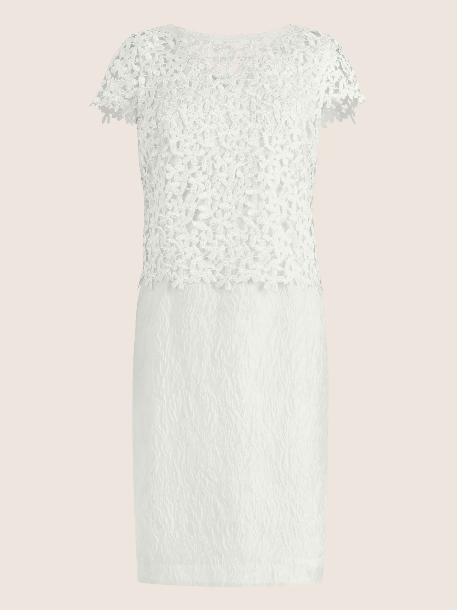 APART Spitzenkleid mit floraler Struktur | creme - Image 3