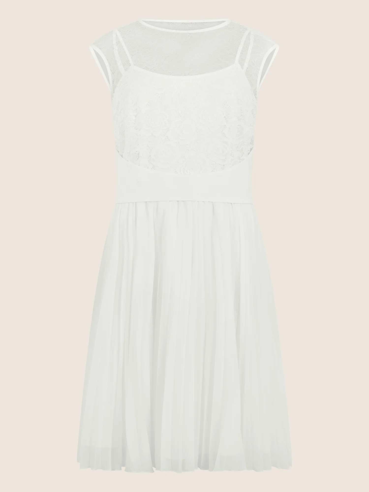 APART Spitzenkleid mit Plisseerock | creme - Image 3