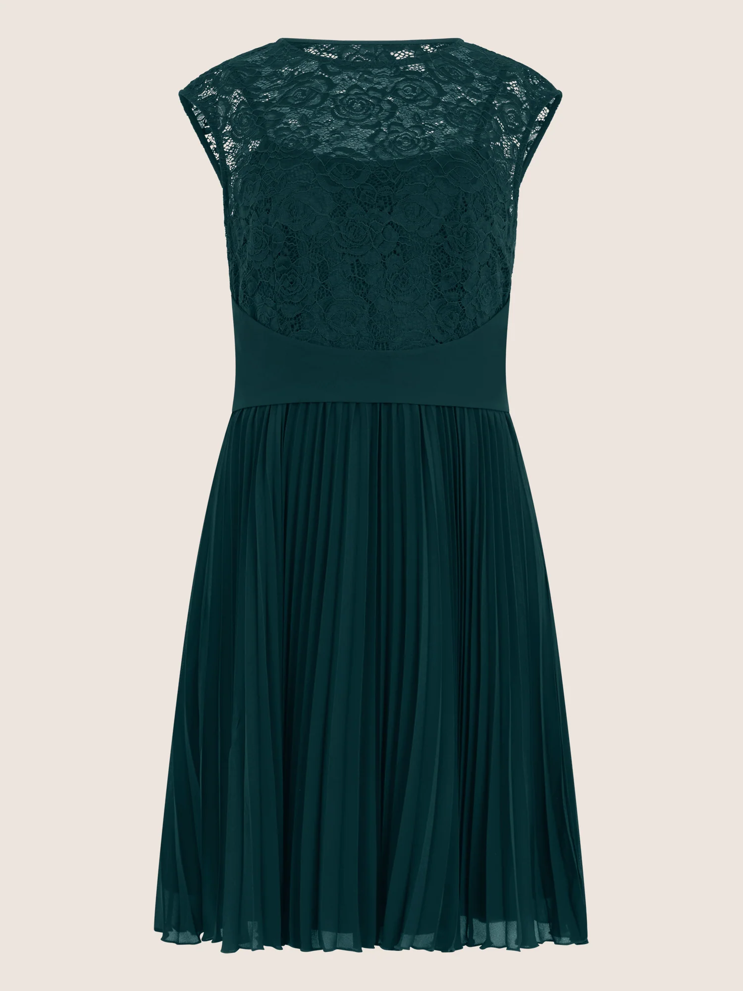 APART Spitzenkleid mit Plisseerock | emerald - Image 3
