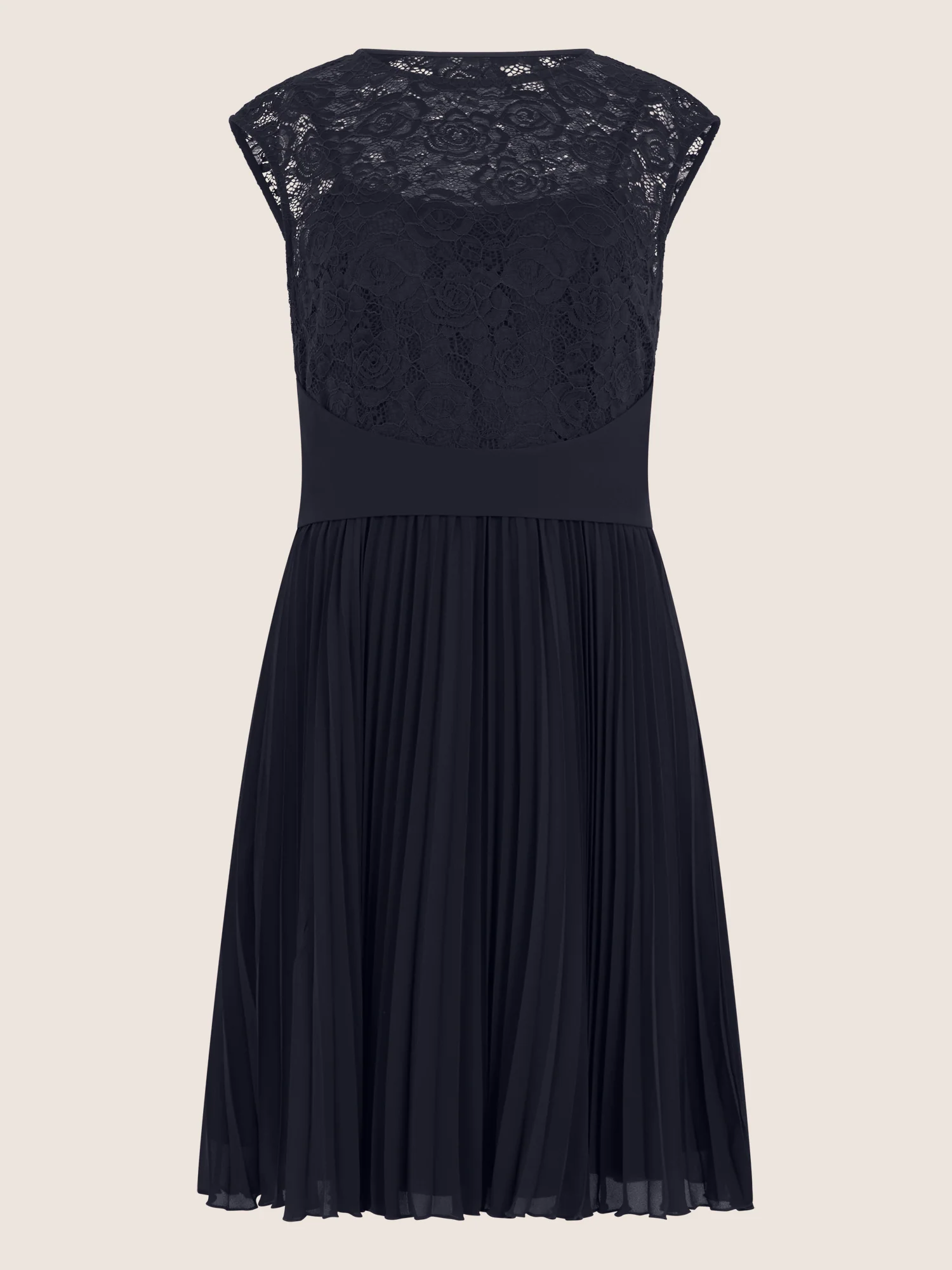 APART Spitzenkleid mit Plisseerock | nachtblau - Image 3