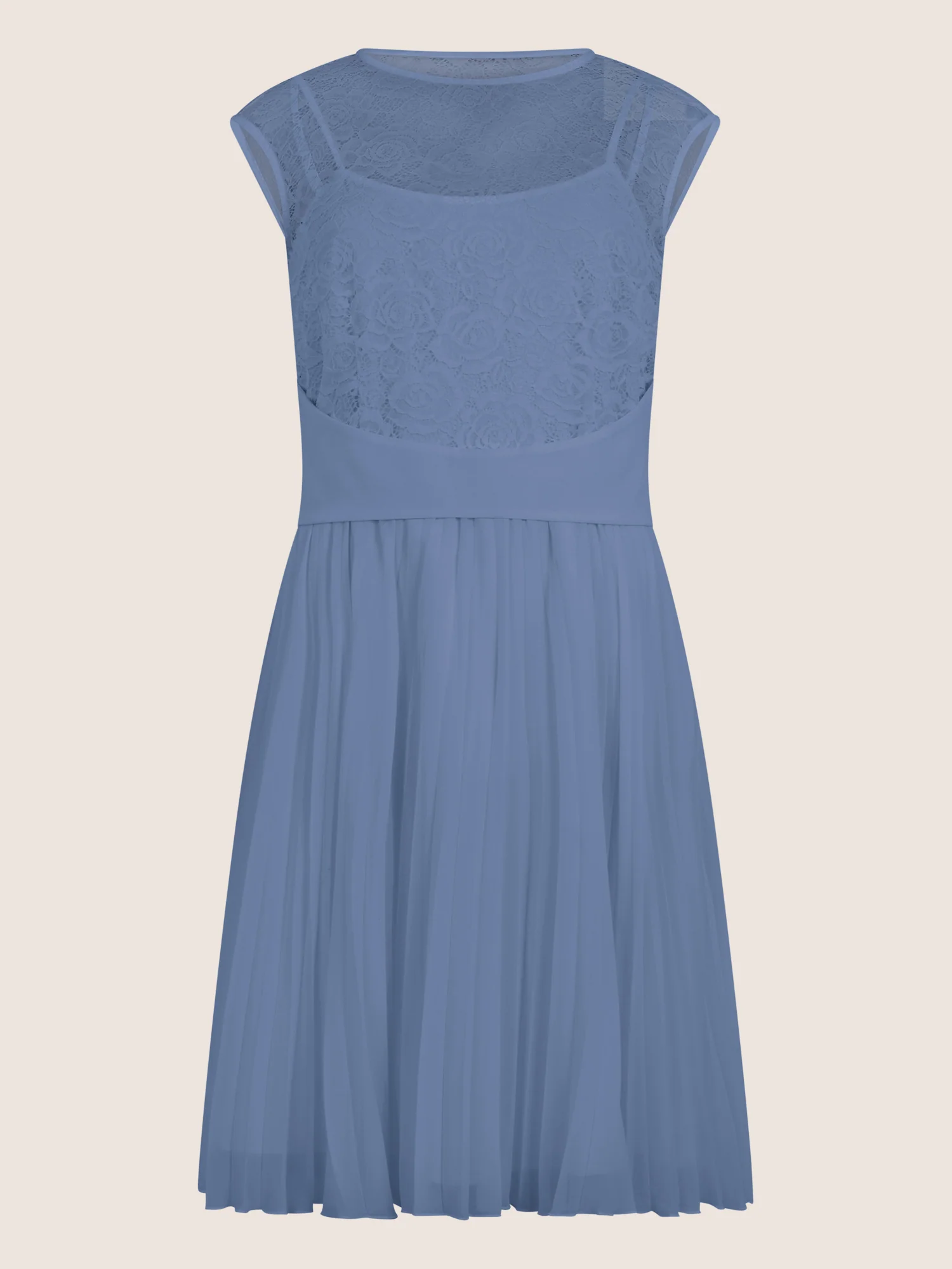 APART Spitzenkleid mit Plisseerock | rauchblau - Image 3