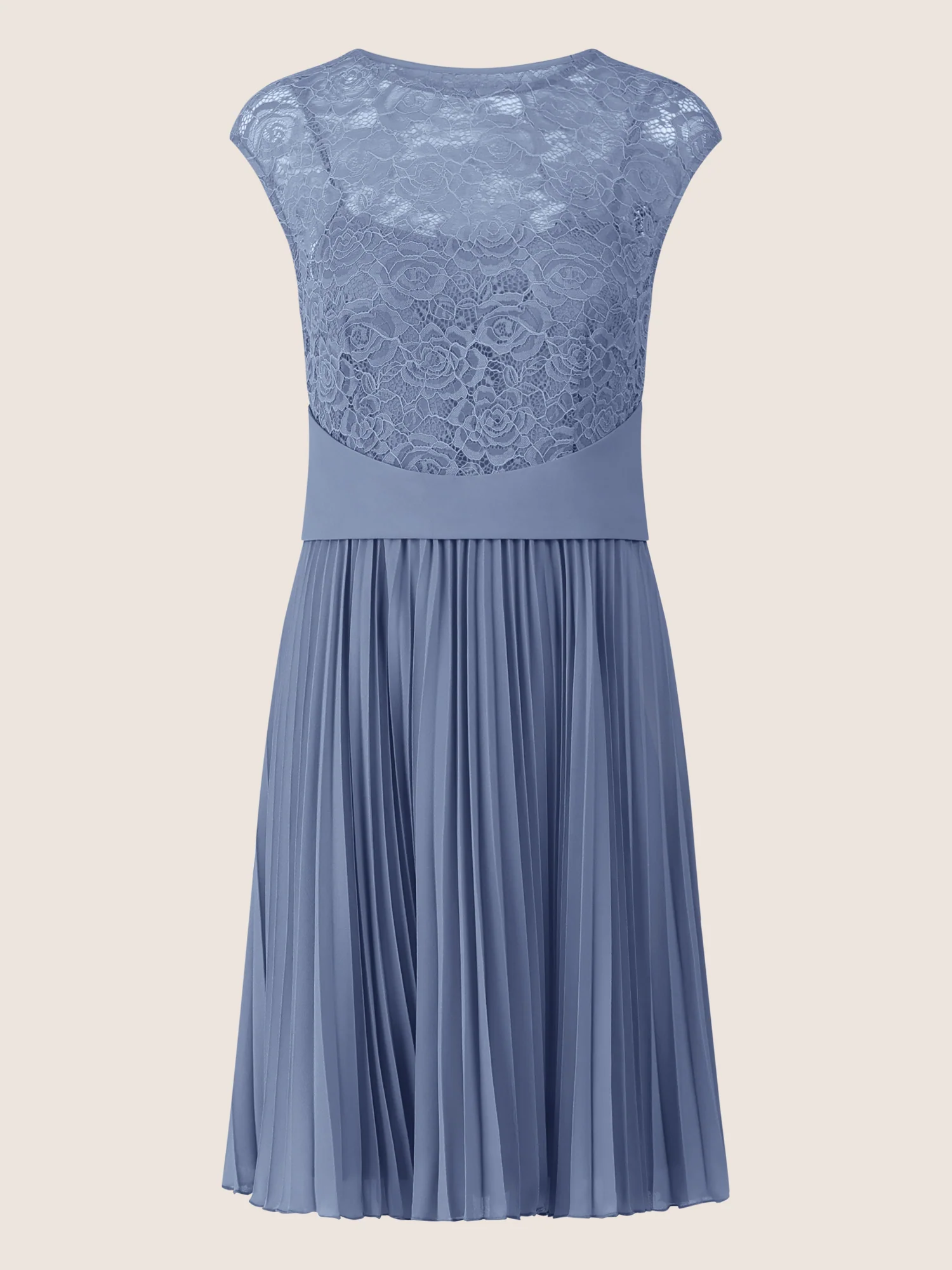 APART Spitzenkleid mit Plisseerock | rauchblau - Image 7