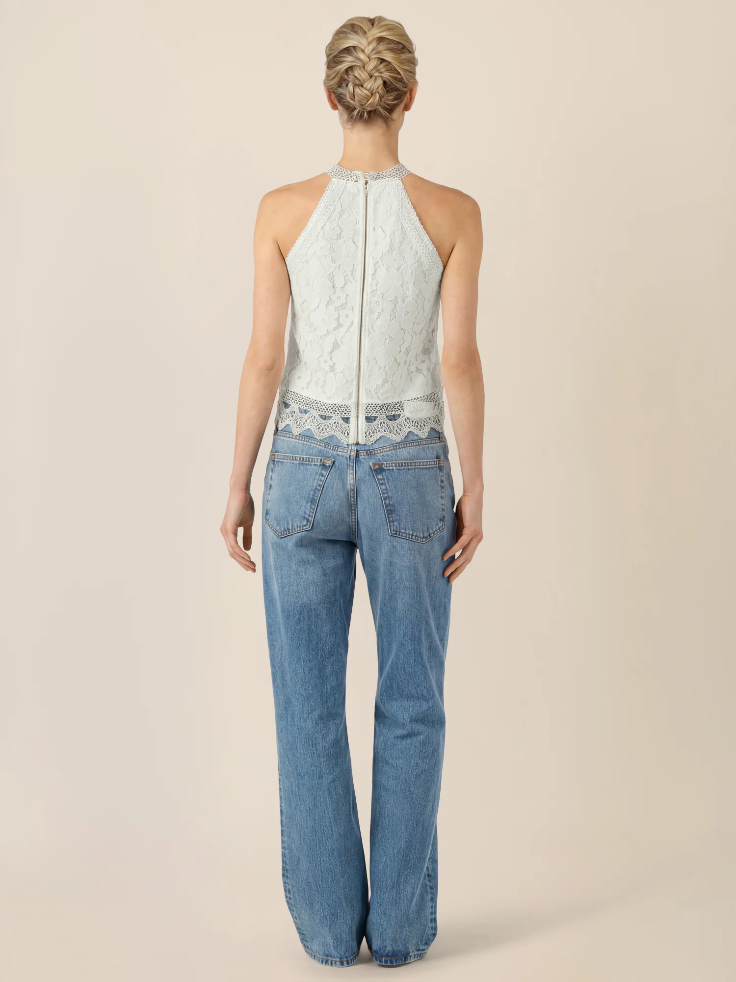 APART Spitzentop mit gehäkeltem Saum | creme - Image 3
