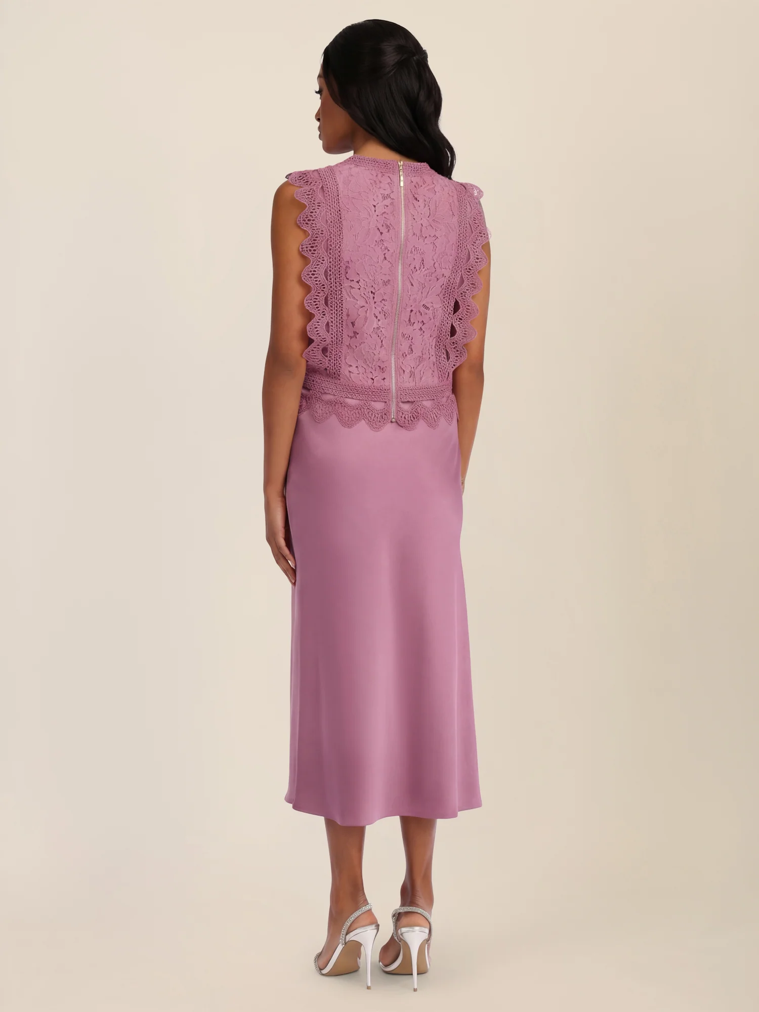 APART Spitzentop mit Rüschen und Häkeldetails | rosé - Image 7