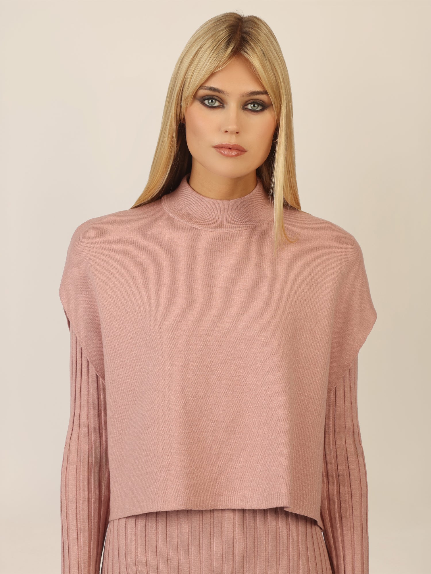 APART Strick Set mit strukturierter Rippenoptik | mauve - Image 4