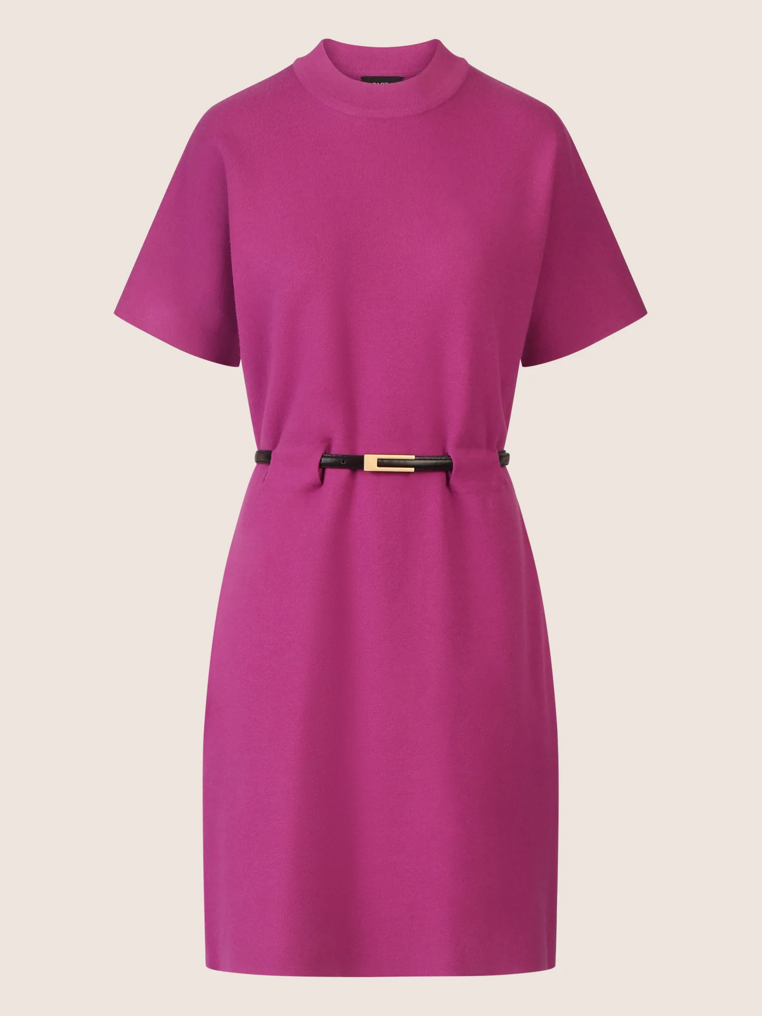 APART Strickkleid mit Gürtel und Stehkragen | lila - Image 3