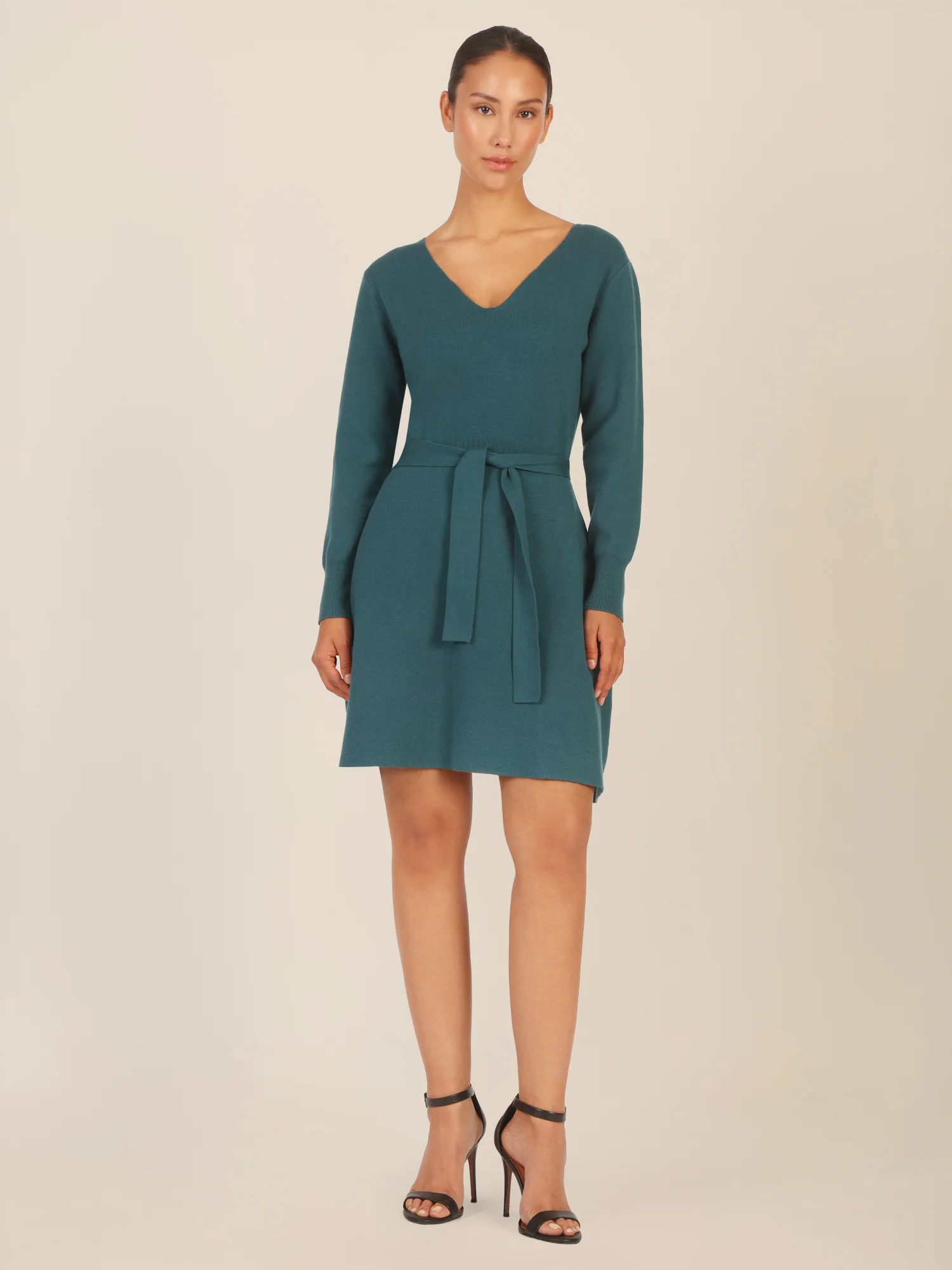 APART Strickkleid mit V-Ausschnitt | dunkelgrün