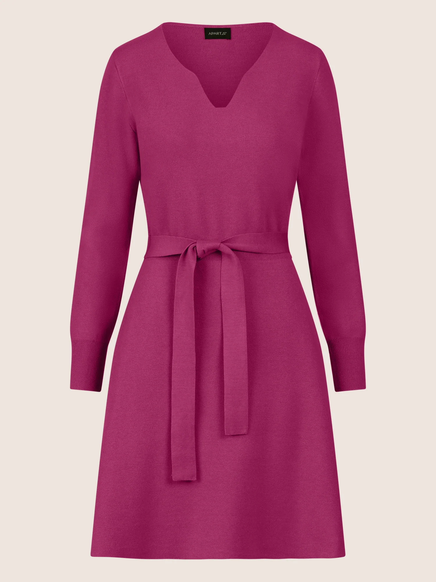 APART Strickkleid mit V-Ausschnitt | lila - Image 3