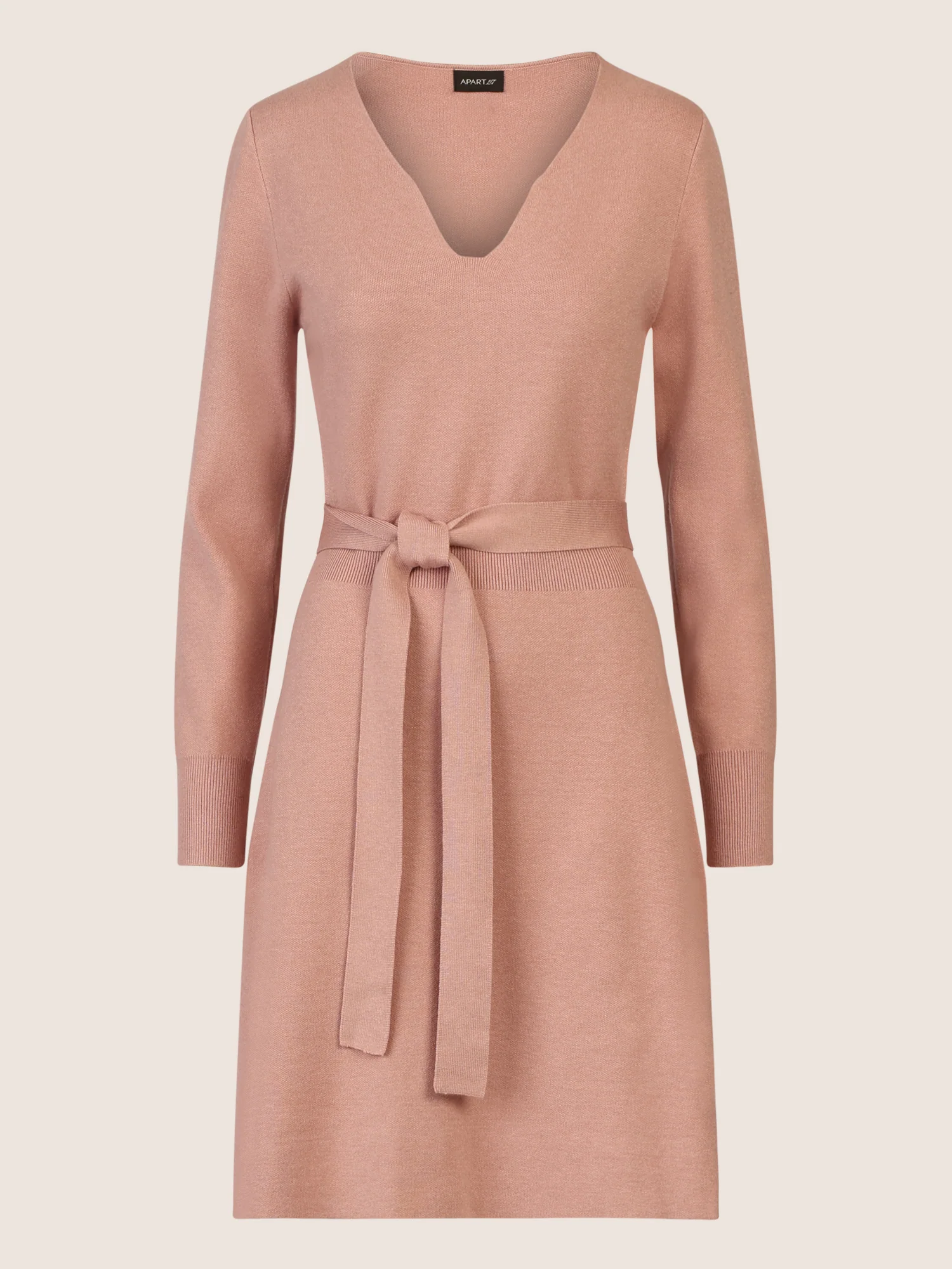 APART Strickkleid mit V-Ausschnitt | mauve - Image 3