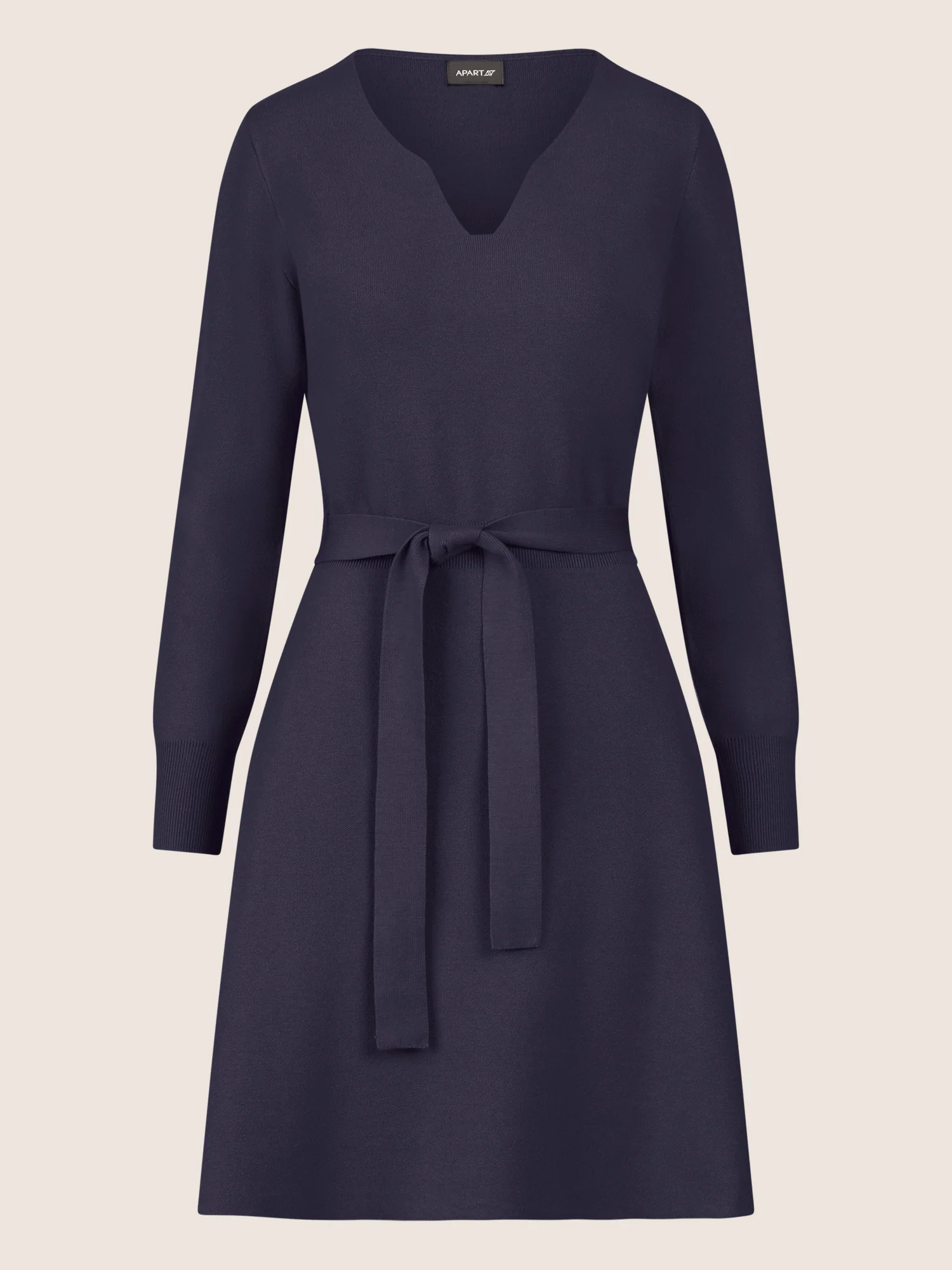 APART Strickkleid mit V-Ausschnitt | nachtblau - Image 3