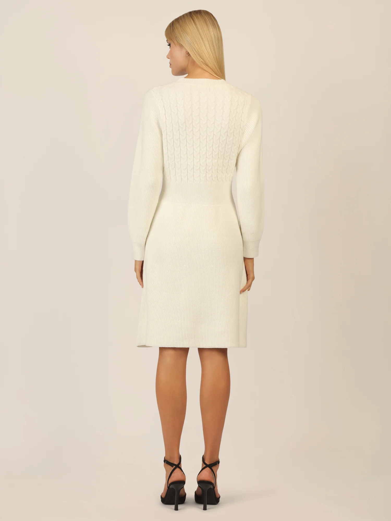 APART Strickkleid mit Zopfmuster | creme - Image 2