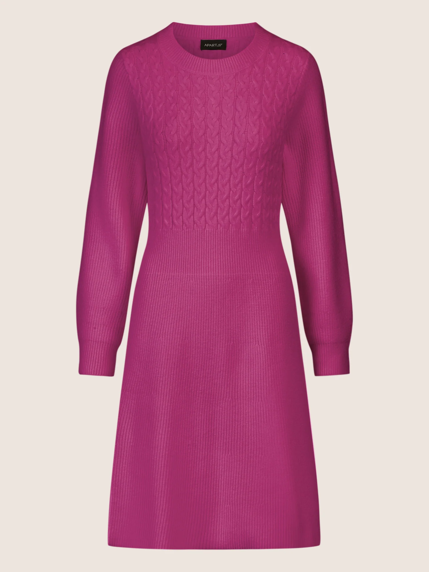 APART Strickkleid mit Zopfmuster | lila - Image 3