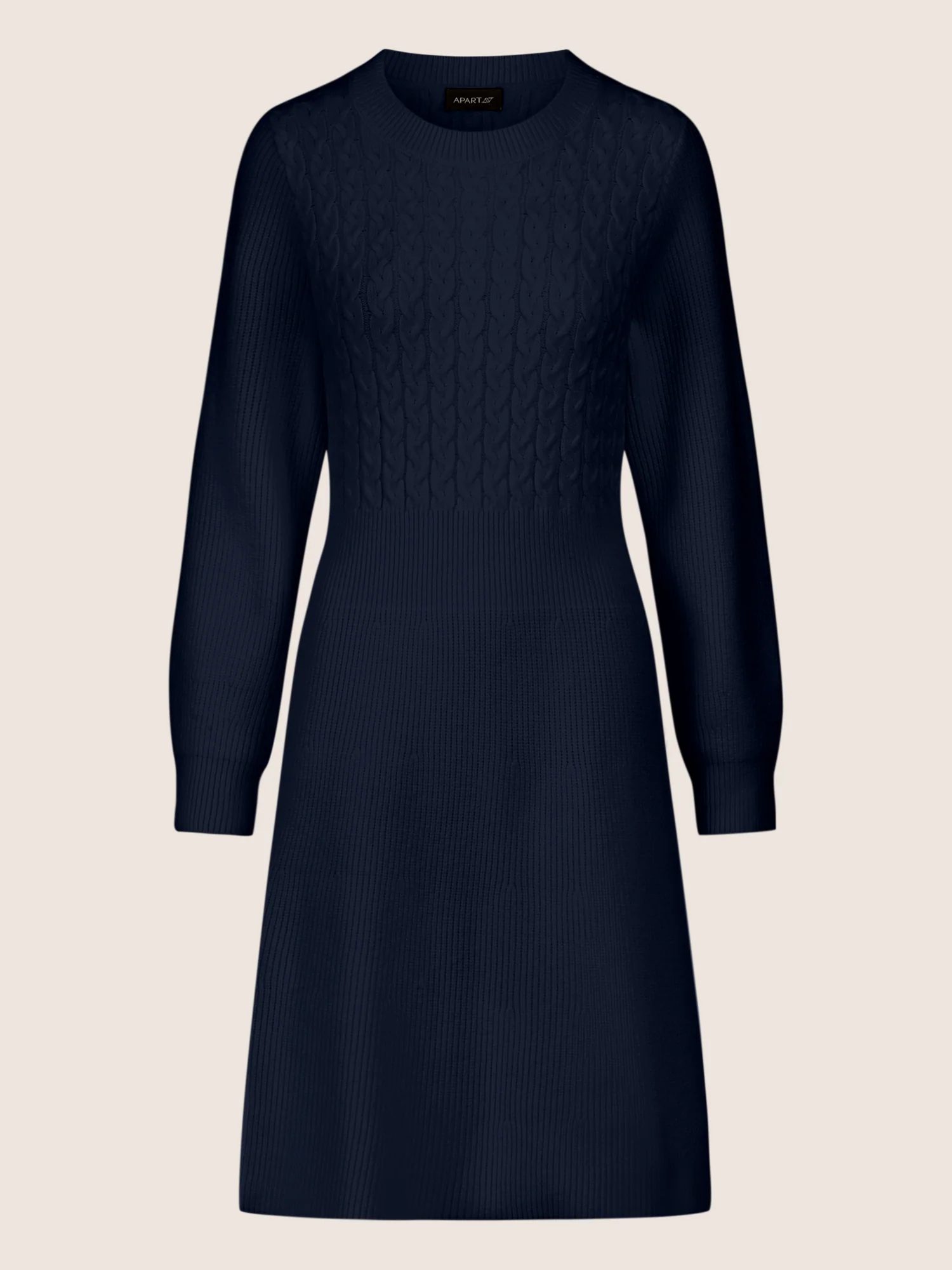 APART Strickkleid mit Zopfmuster | nachtblau - Image 3