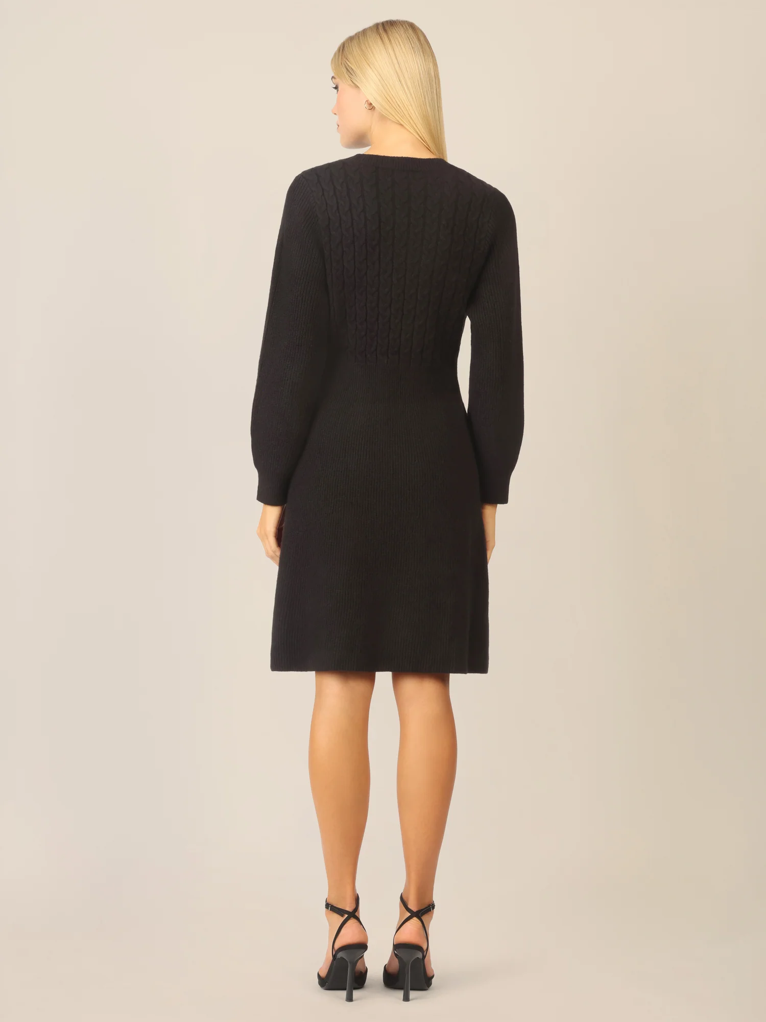 APART Strickkleid mit Zopfmuster | schwarz - Image 2