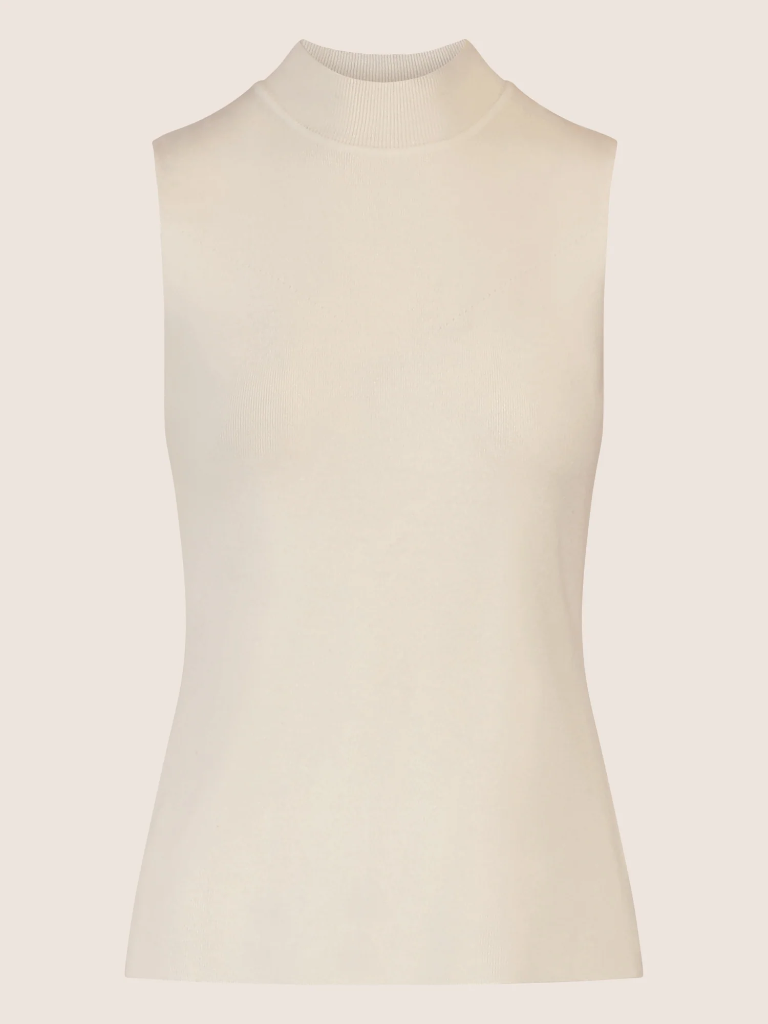 APART Stricktop mit Stehkragen und Ärmellos-Design | creme - Image 4
