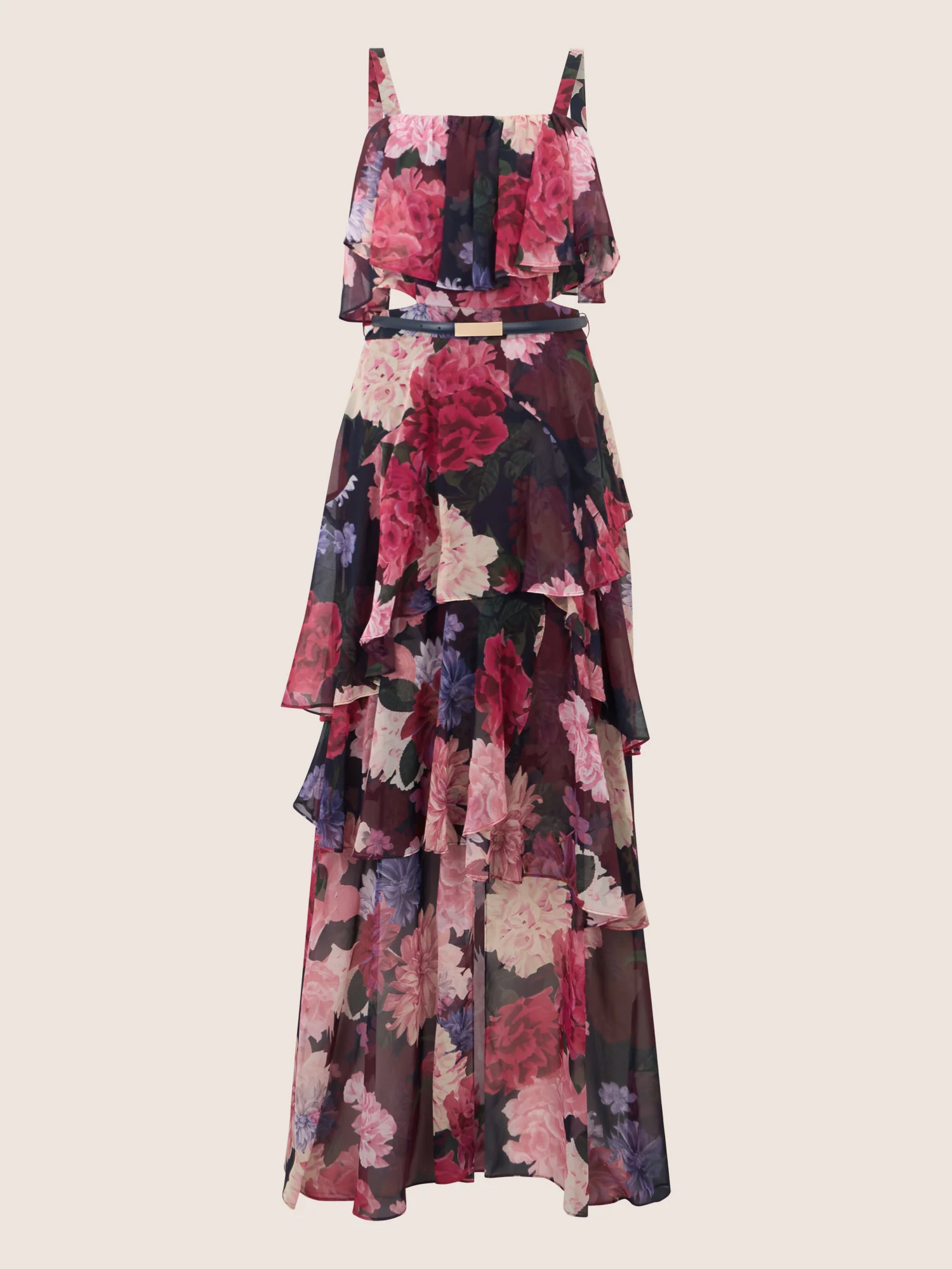 APART Stufenkleid mit floraler Eleganz | weinrot-multicolor - Image 3