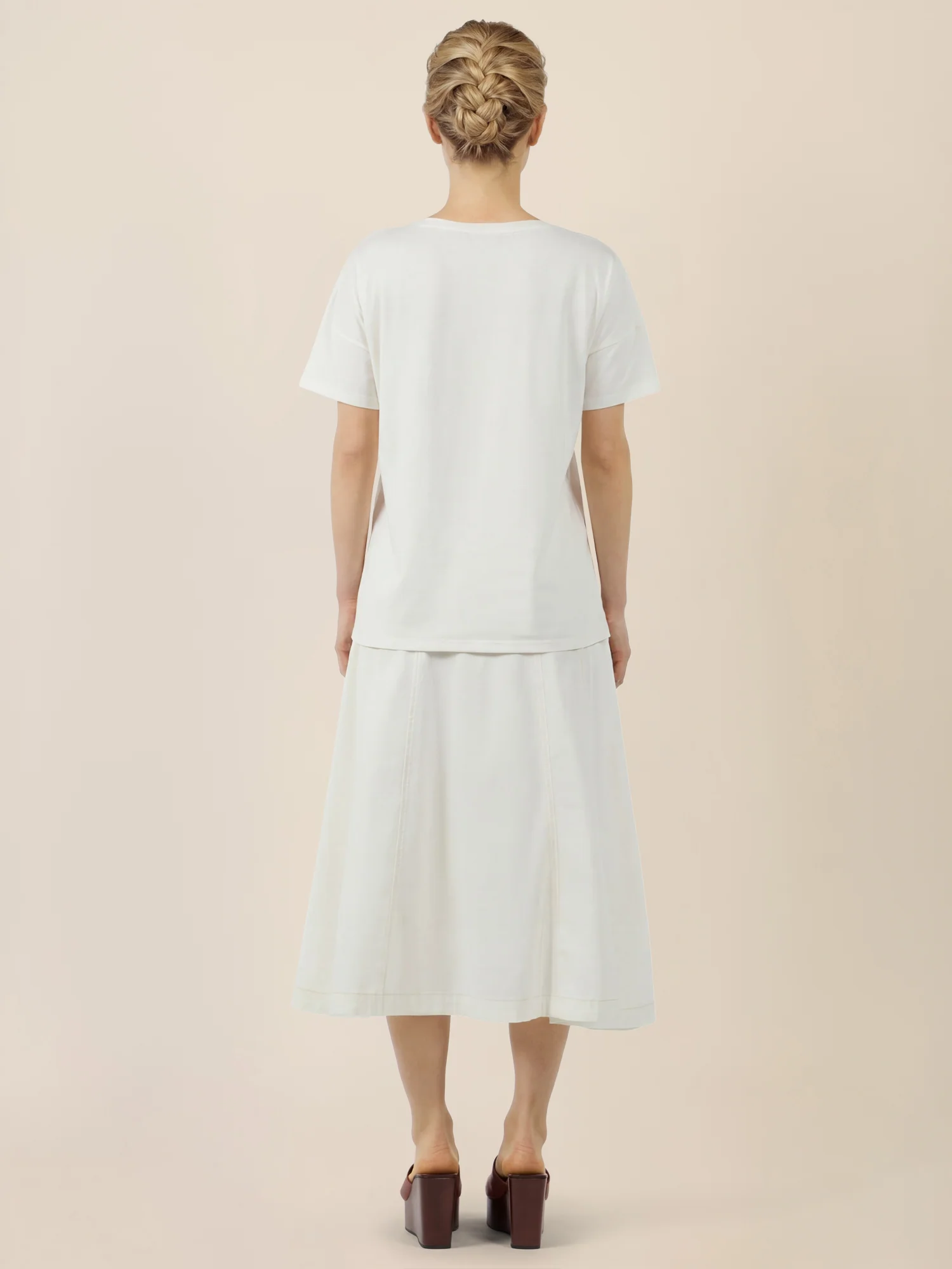 APART T-Shirt mit floraler Spitze auf der Schulter | creme - Image 3