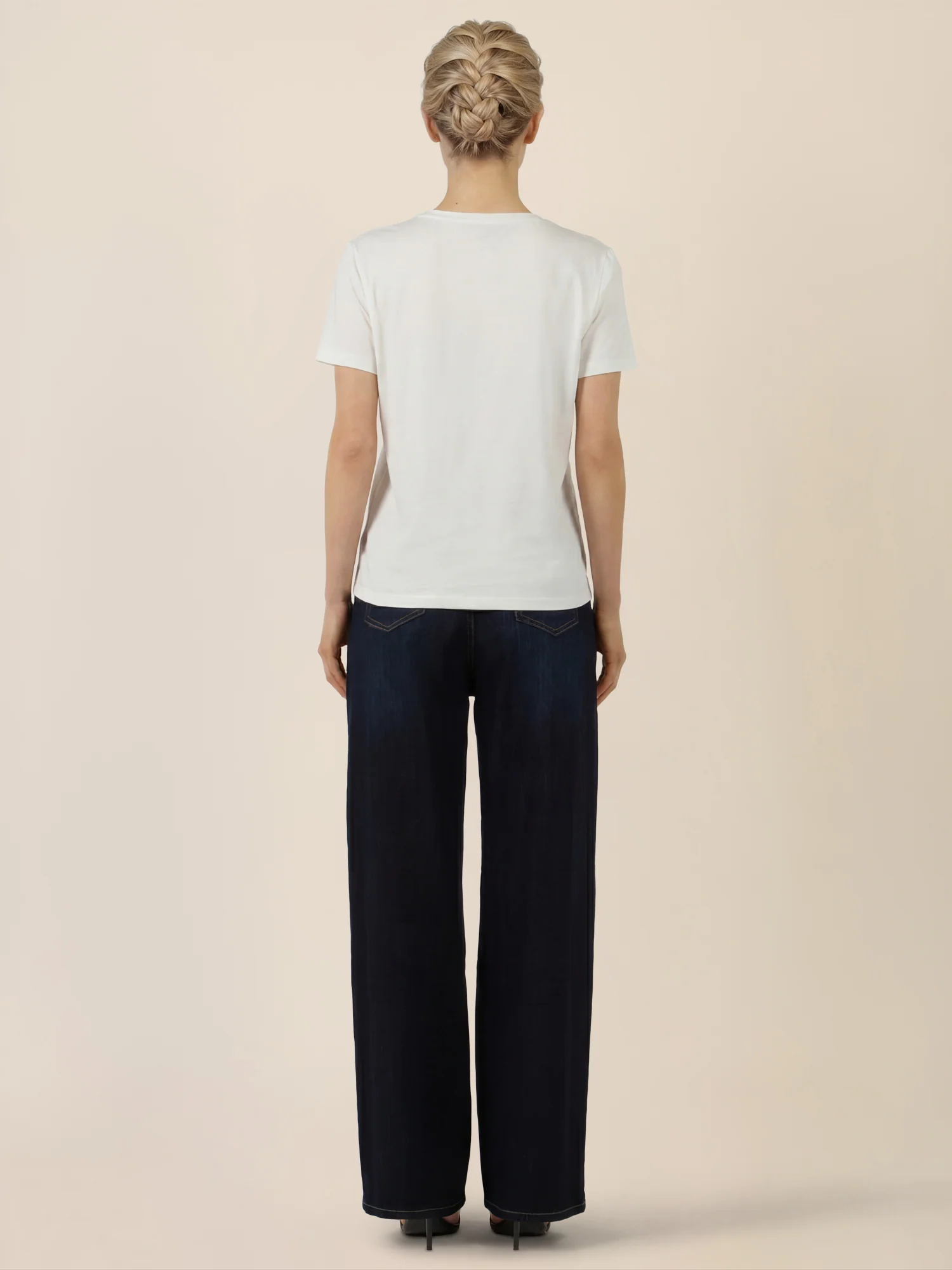 APART T-Shirt mit Schmuckstein-Dekor | creme - Image 3
