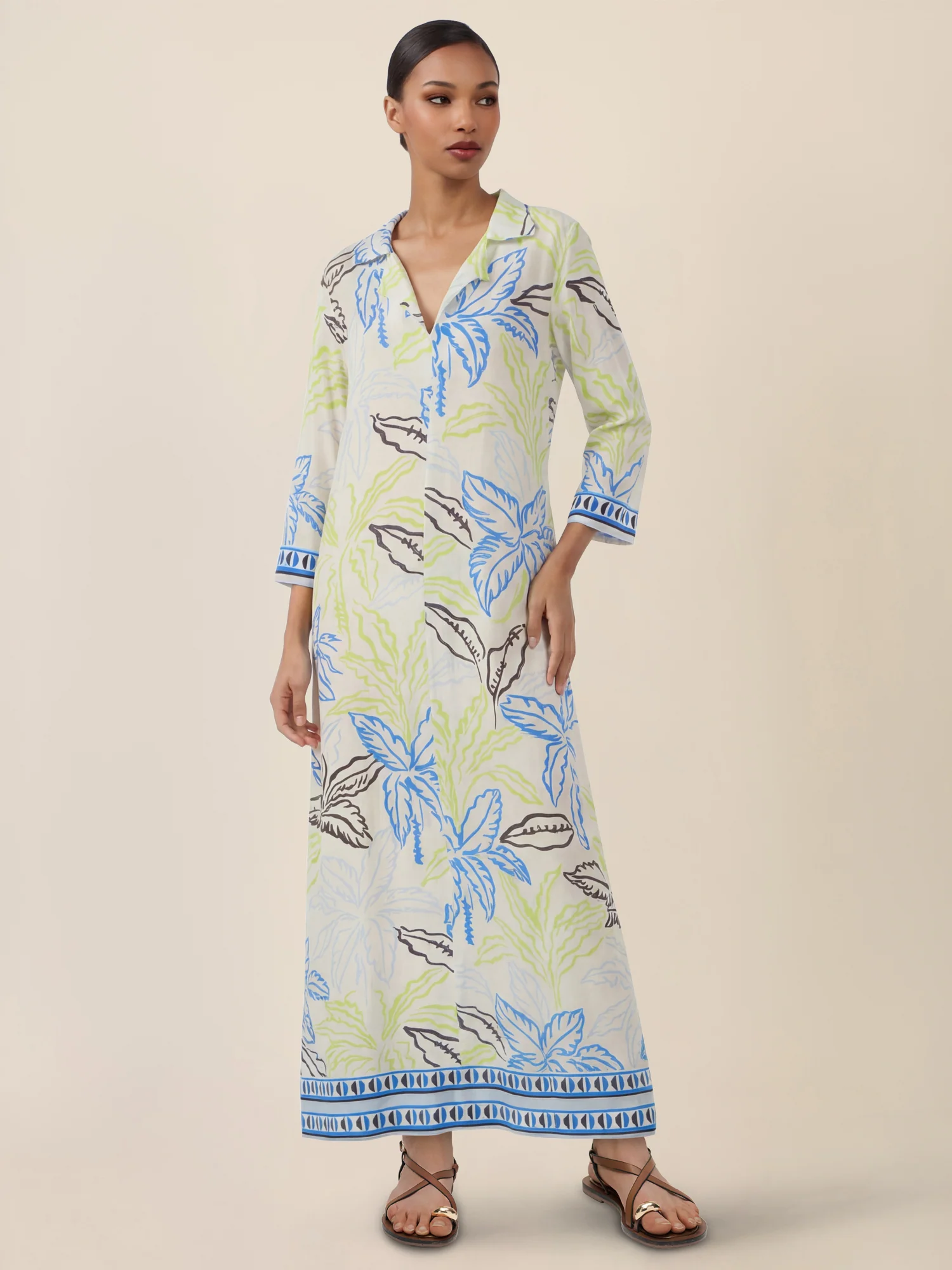 APART Viskosekleid mit grafischem Print | creme-multicolor - Image 5