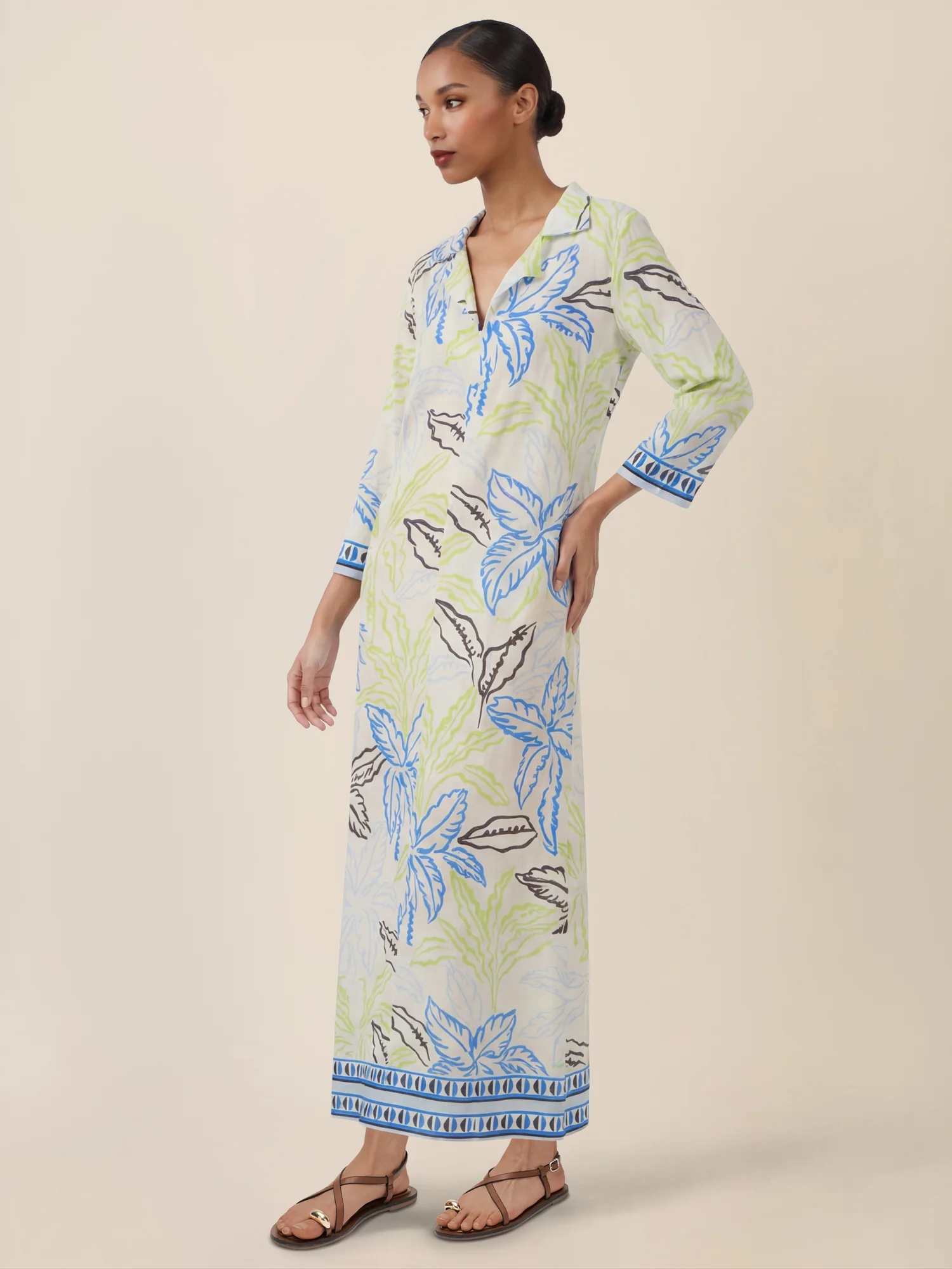 APART Viskosekleid mit grafischem Print | creme-multicolor - Image 6