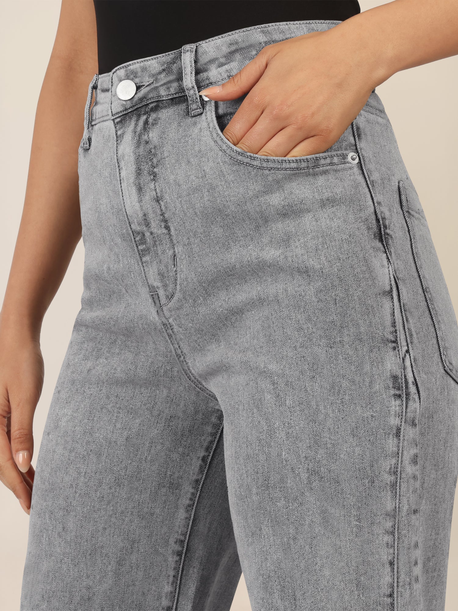 APART Weite Jeans mit geradem Bein | grau - Image 5