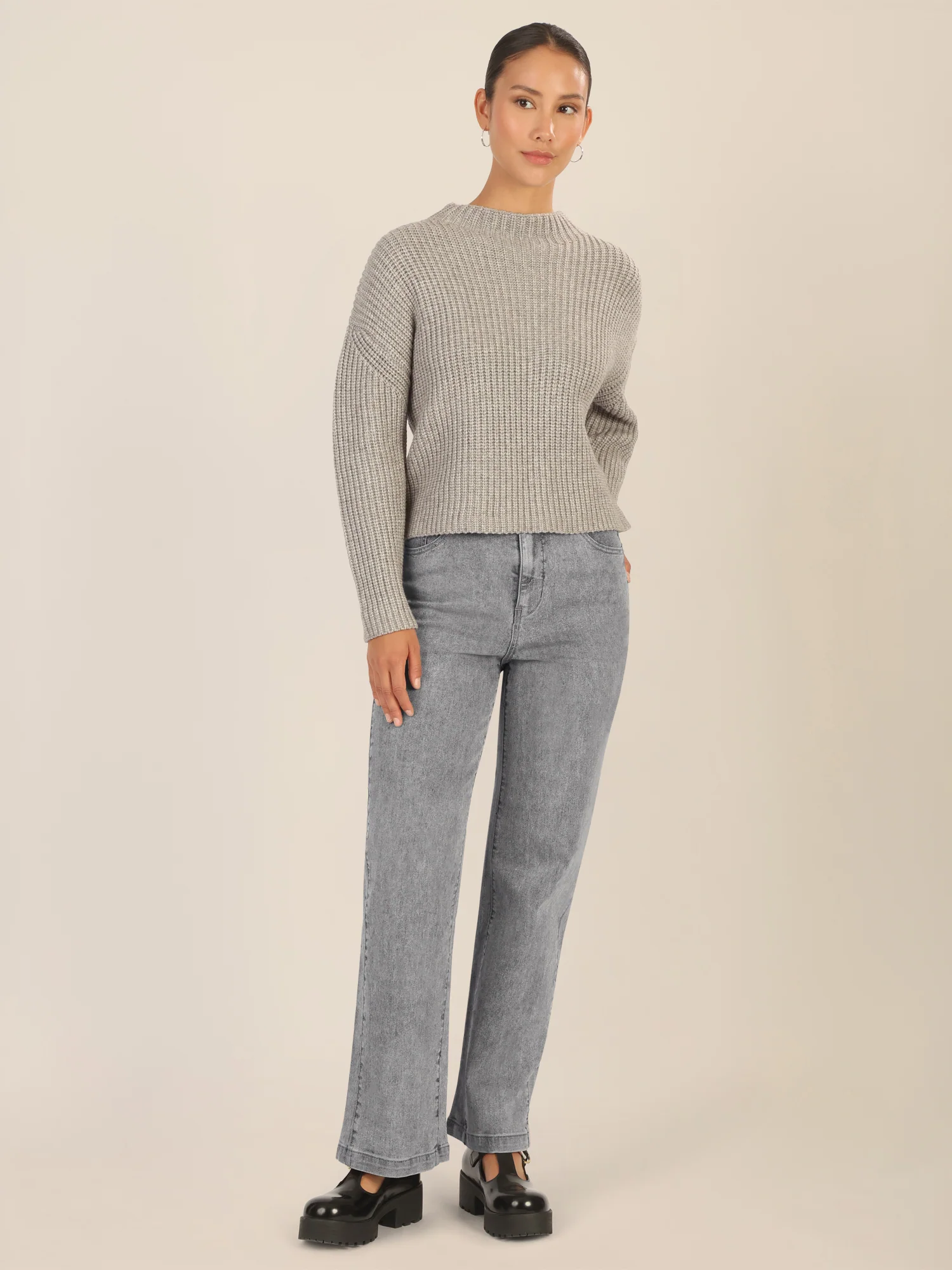 APART Weite Jeans mit geradem Bein | grau - Image 6