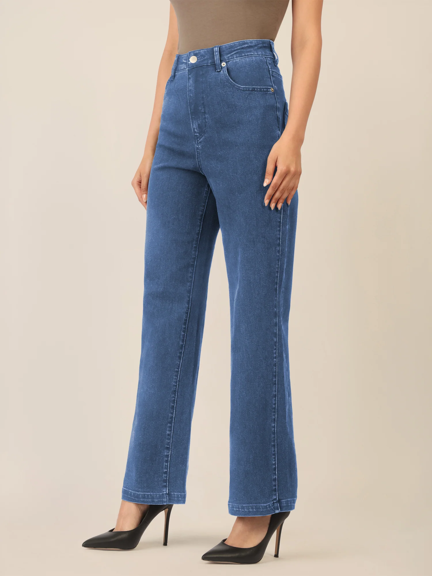 APART Weite Jeans mit geradem Bein | mittelblau
