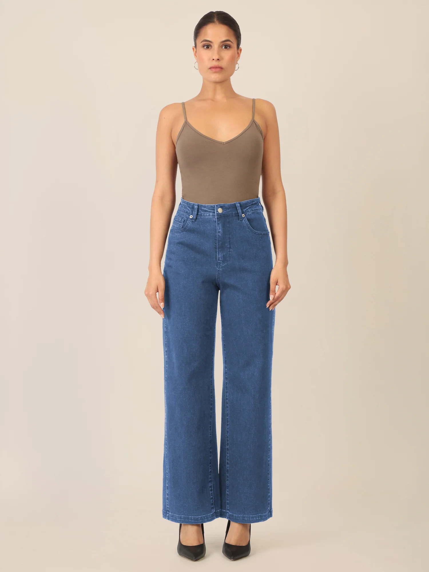 APART Weite Jeans mit geradem Bein | mittelblau - Image 6