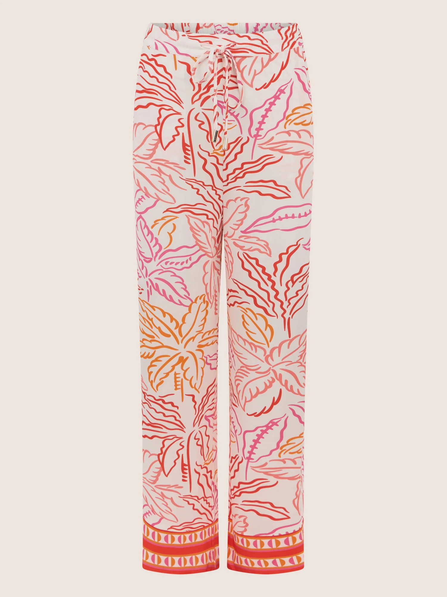 APART Weite Jerseyhose mit tropischem Print | creme-multicolor - Image 4