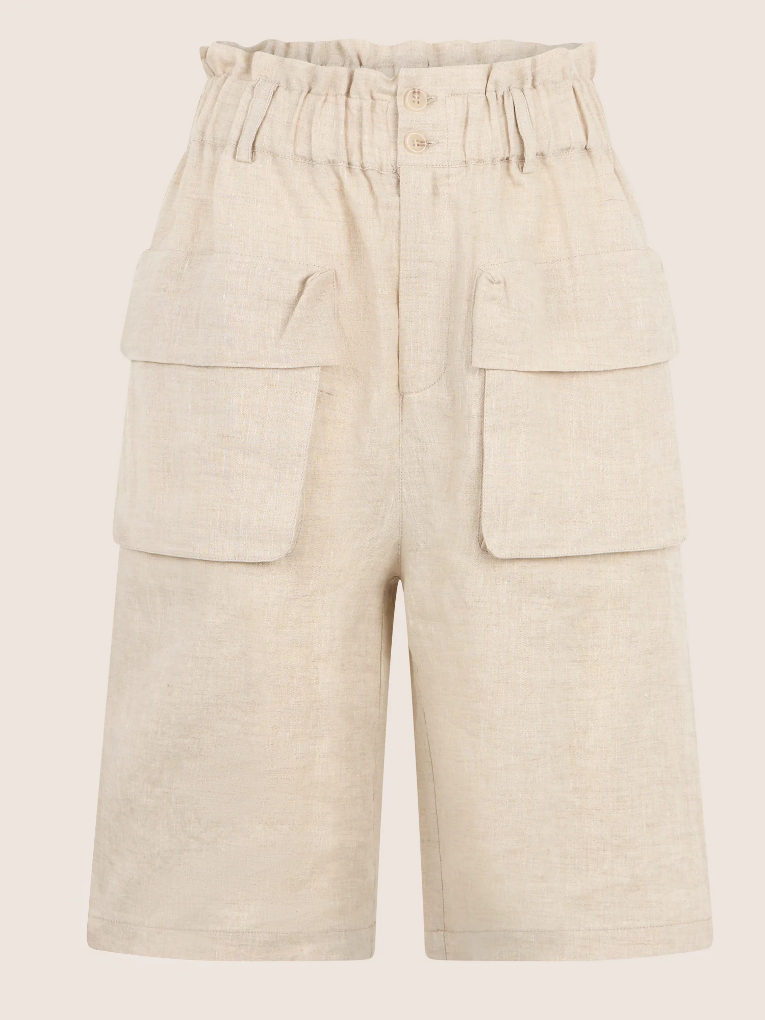 APART Weite Shorts mit Paperbag-Bund und Cargotaschen | beige-meliert - Image 4