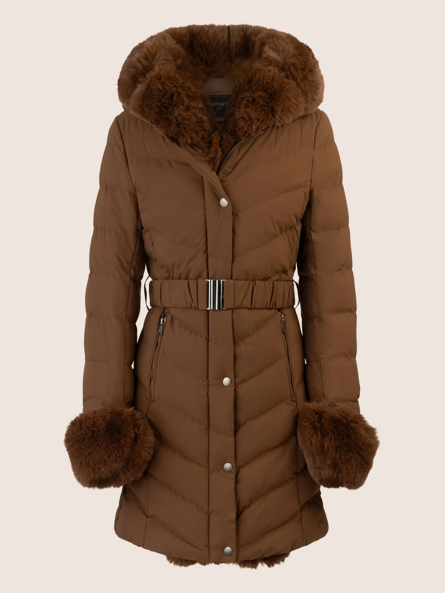 APART Winterjacke mit Reißverschluss für optimalen Schutz im Winter | braun - Image 5