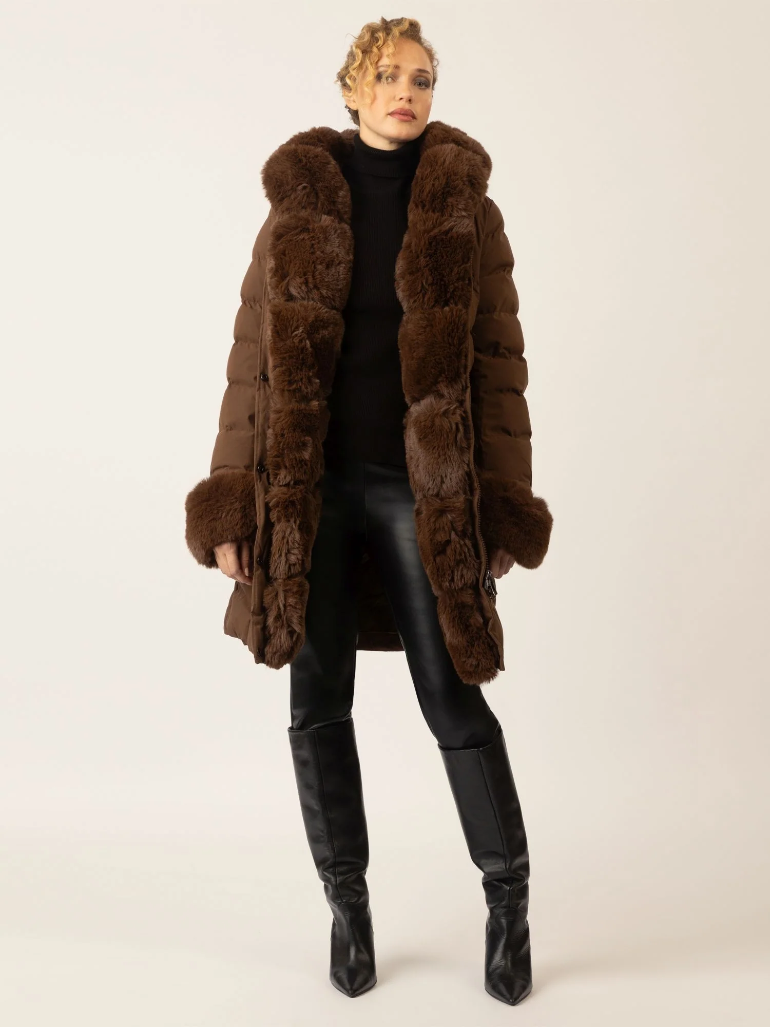 APART Winterjacke mit Reißverschluss für optimalen Schutz im Winter | braun - Image 6