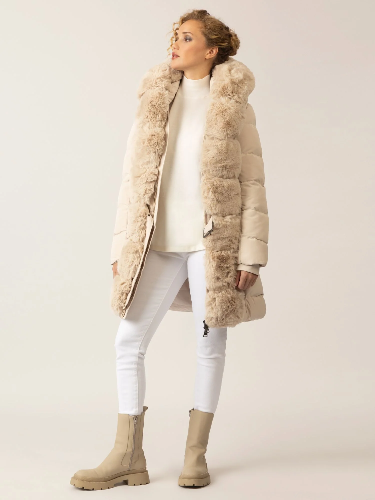 APART Winterjacke mit Reißverschluss für praktischen Schutz an kalten Tagen | beige - Image 6