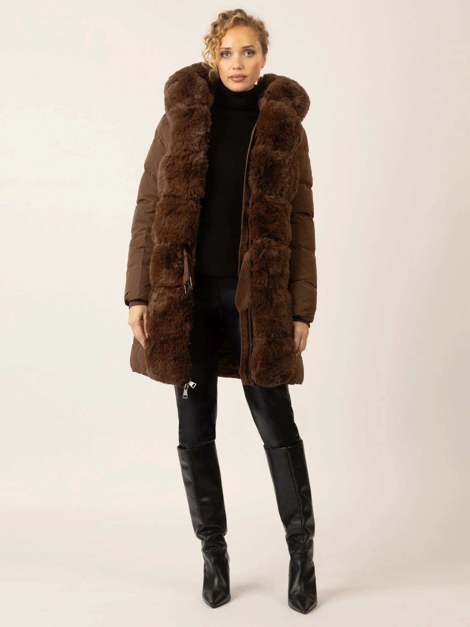 APART Winterjacke mit Reißverschluss für praktischen Schutz an kalten Tagen | braun - Image 2