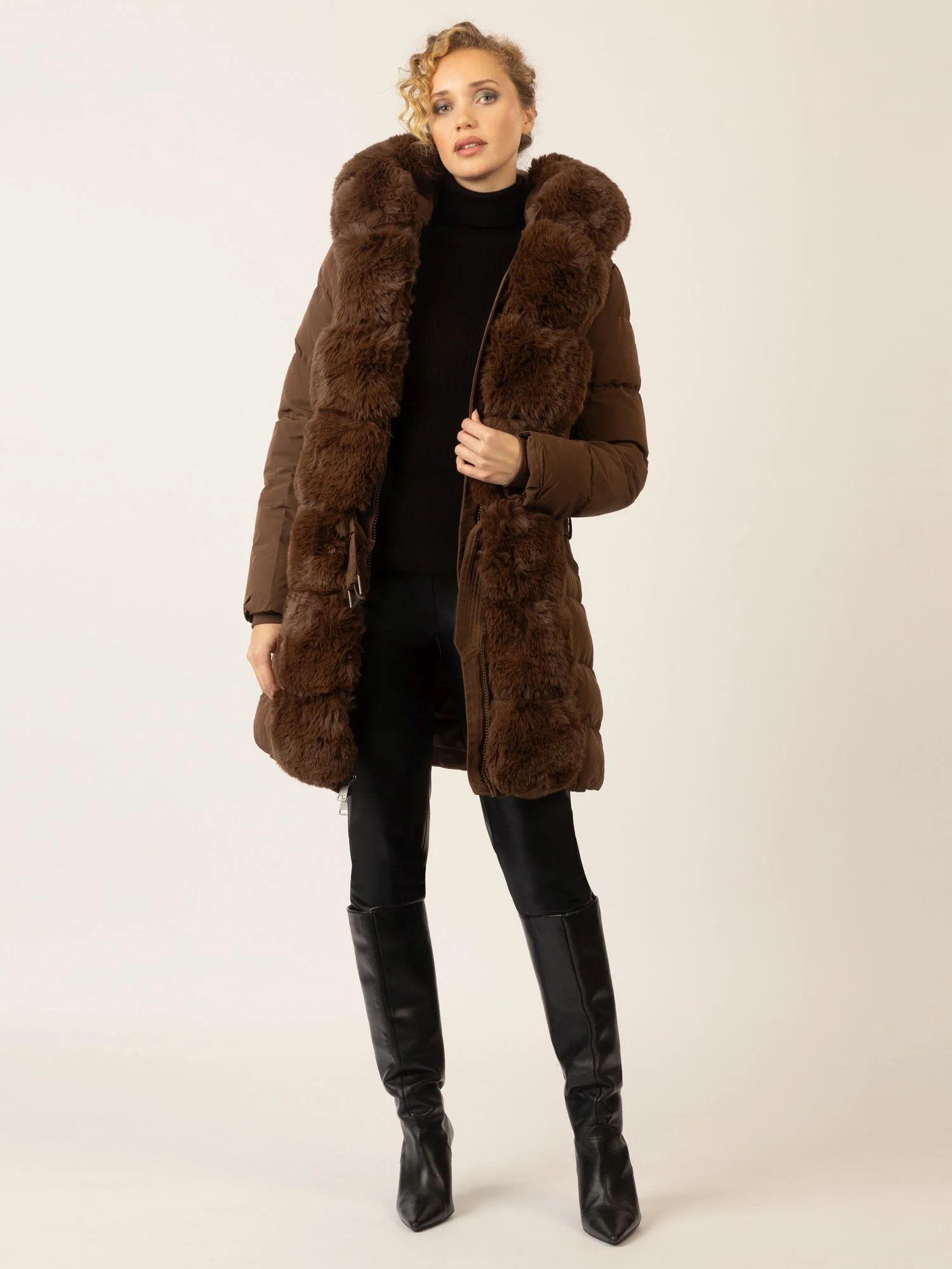APART Winterjacke mit Reißverschluss für praktischen Schutz an kalten Tagen | braun - Image 6