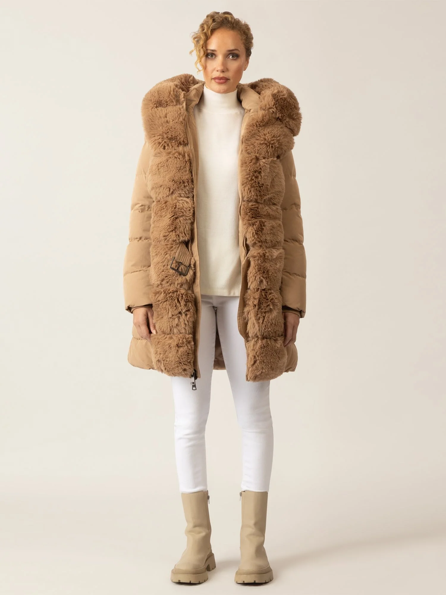 APART Winterjacke mit Reißverschluss für praktischen Schutz an kalten Tagen | camel - Image 2
