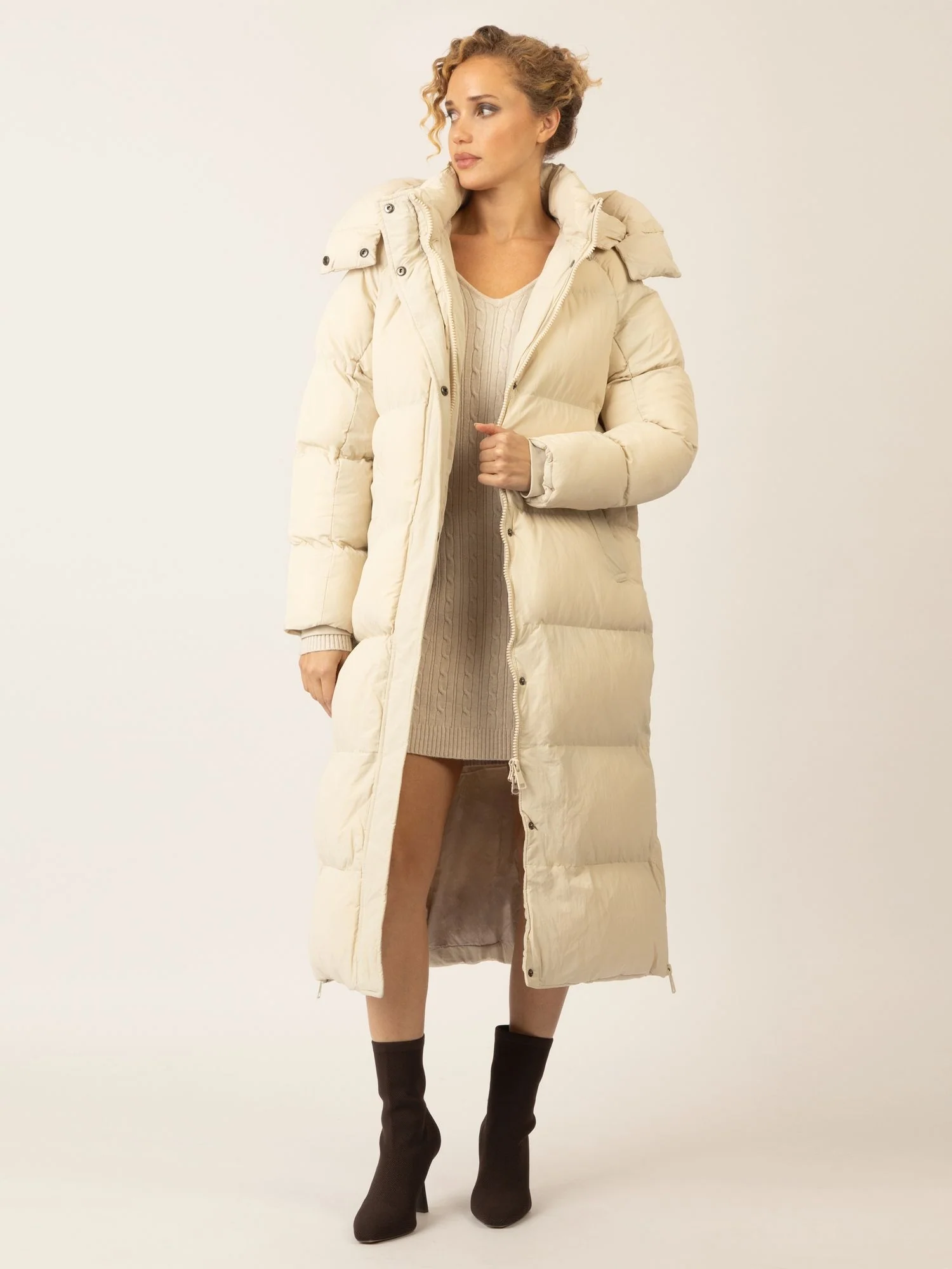 APART Winterjacke mit Reißverschluss für warmen Komfort im Winter | beige